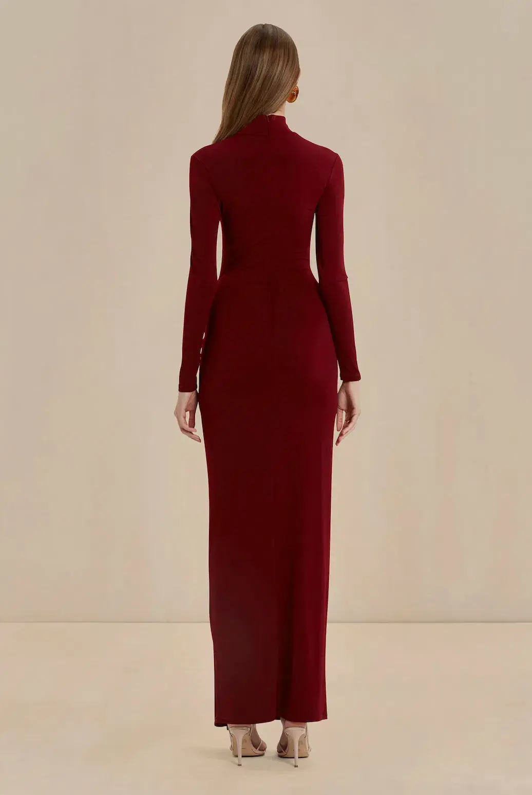 Sonya Moda Aurelia Midi Dress in Burgundy Size 8 - Image 3