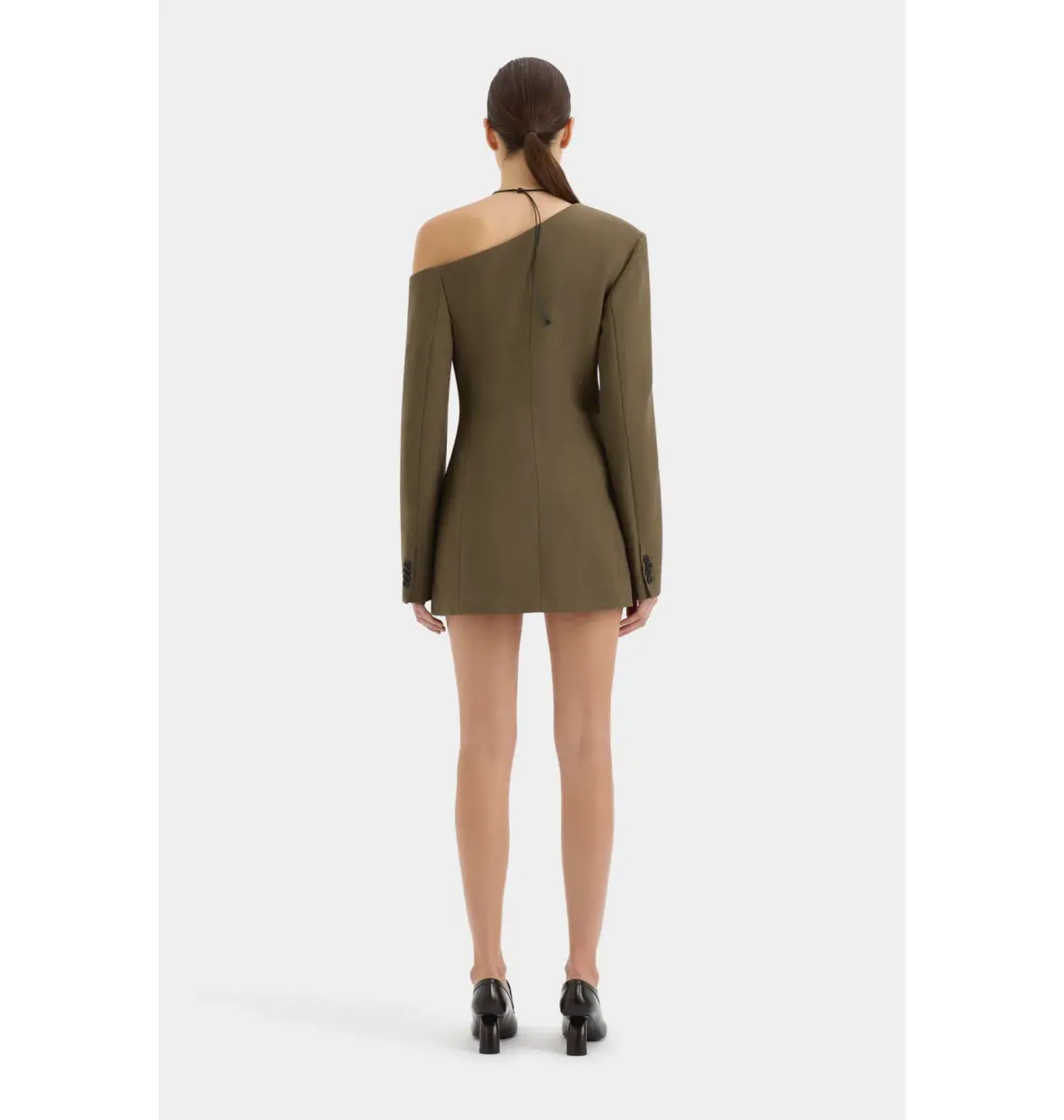 Sir the Label Sartoria Mini Dress in Chocolate Marle Size 0 AU 6  - Image 4