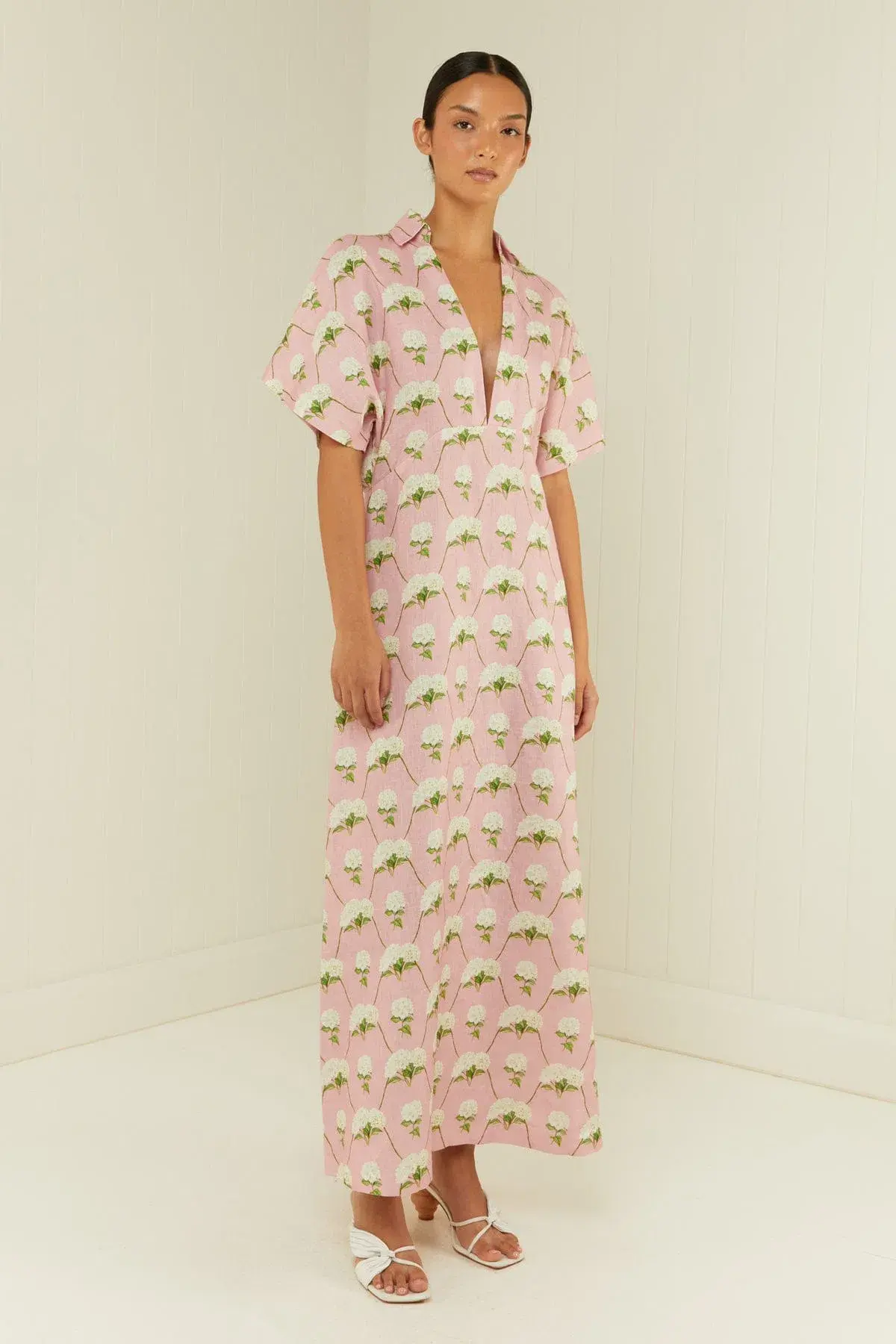 Palm Noosa Jasmine Midi Dress Diamond Hydrangea Size 12 - Image 2