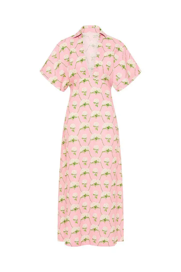 Palm Noosa Jasmine Midi Dress Diamond Hydrangea Size 12 - Image 5