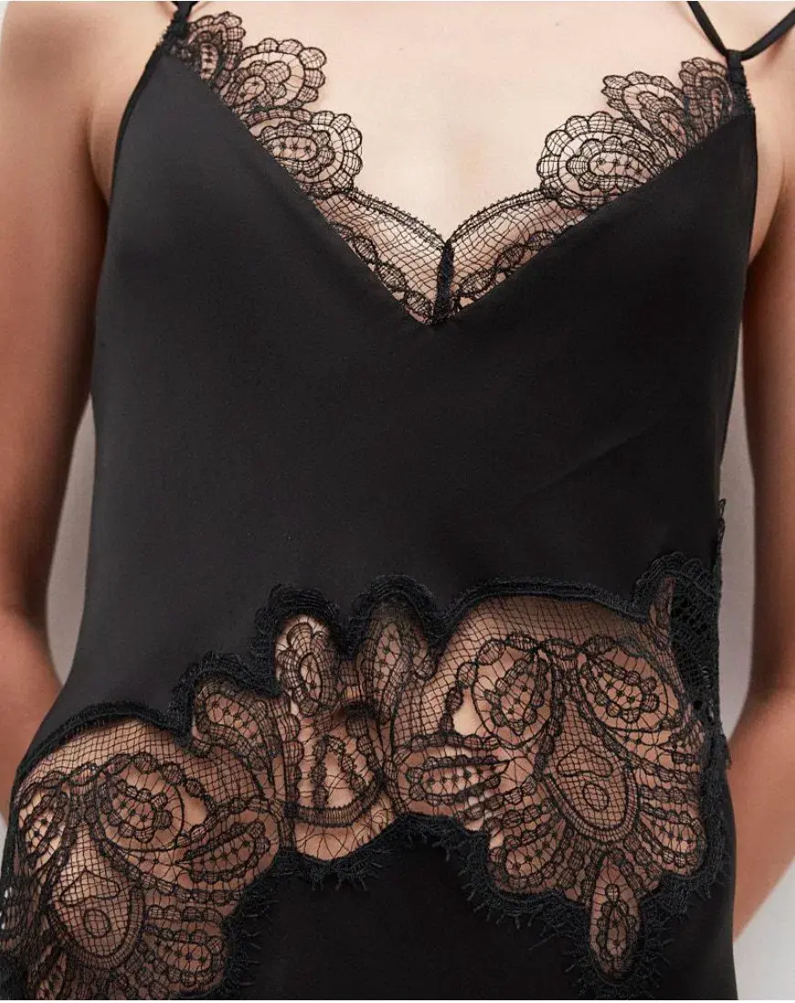 Shona Joy Jamila Lace Panelled Maxi Dress Black Size 6 - Image 2