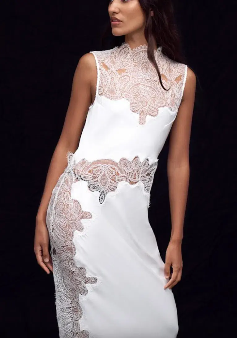 Shona Joy Stratus Lace High Neck Maxi Dress Ivory Size 6 - Image 7