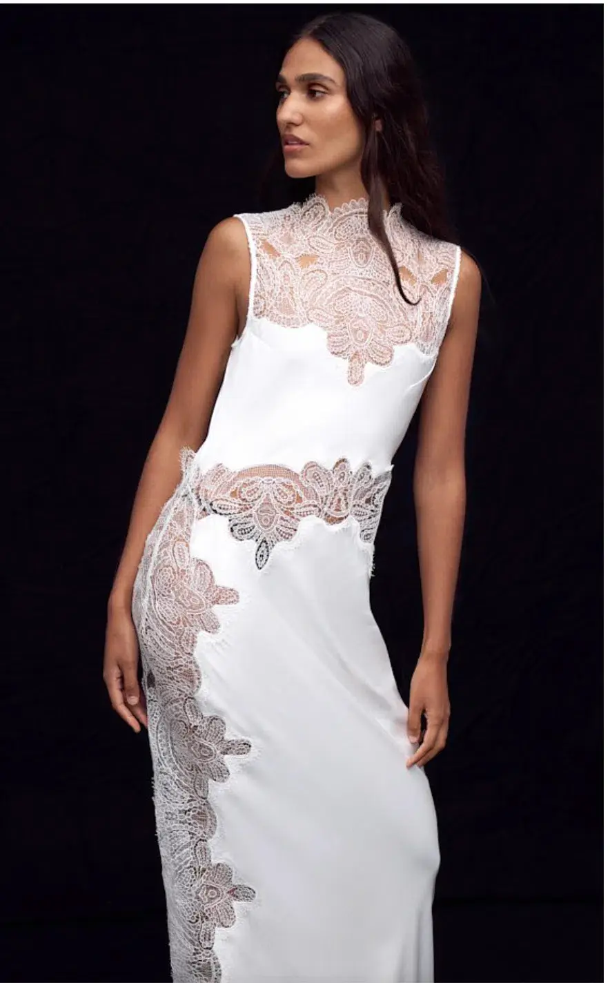 Shona Joy Stratus Lace High Neck Maxi Dress Ivory Size 6 - Image 2
