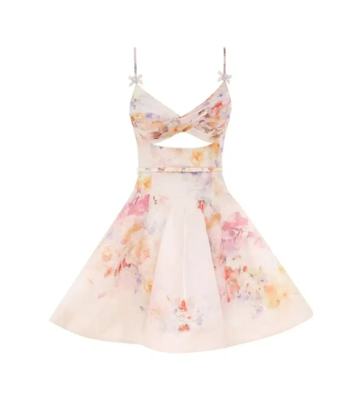 Zimmermann Crush Twist Front Mini Dress Multi Floral Size 12 - Image 5