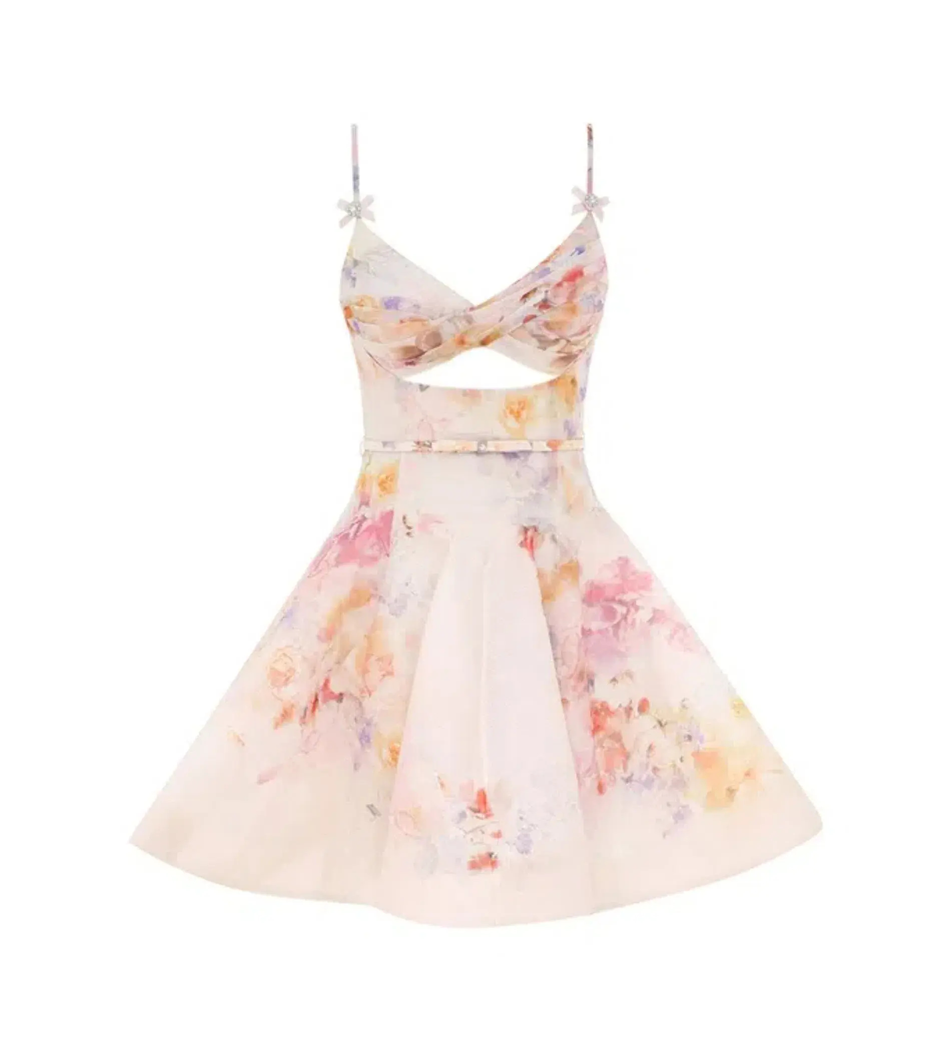 Zimmermann Crush Twist Front Mini Dress Multi Floral Size 12 - Image 5