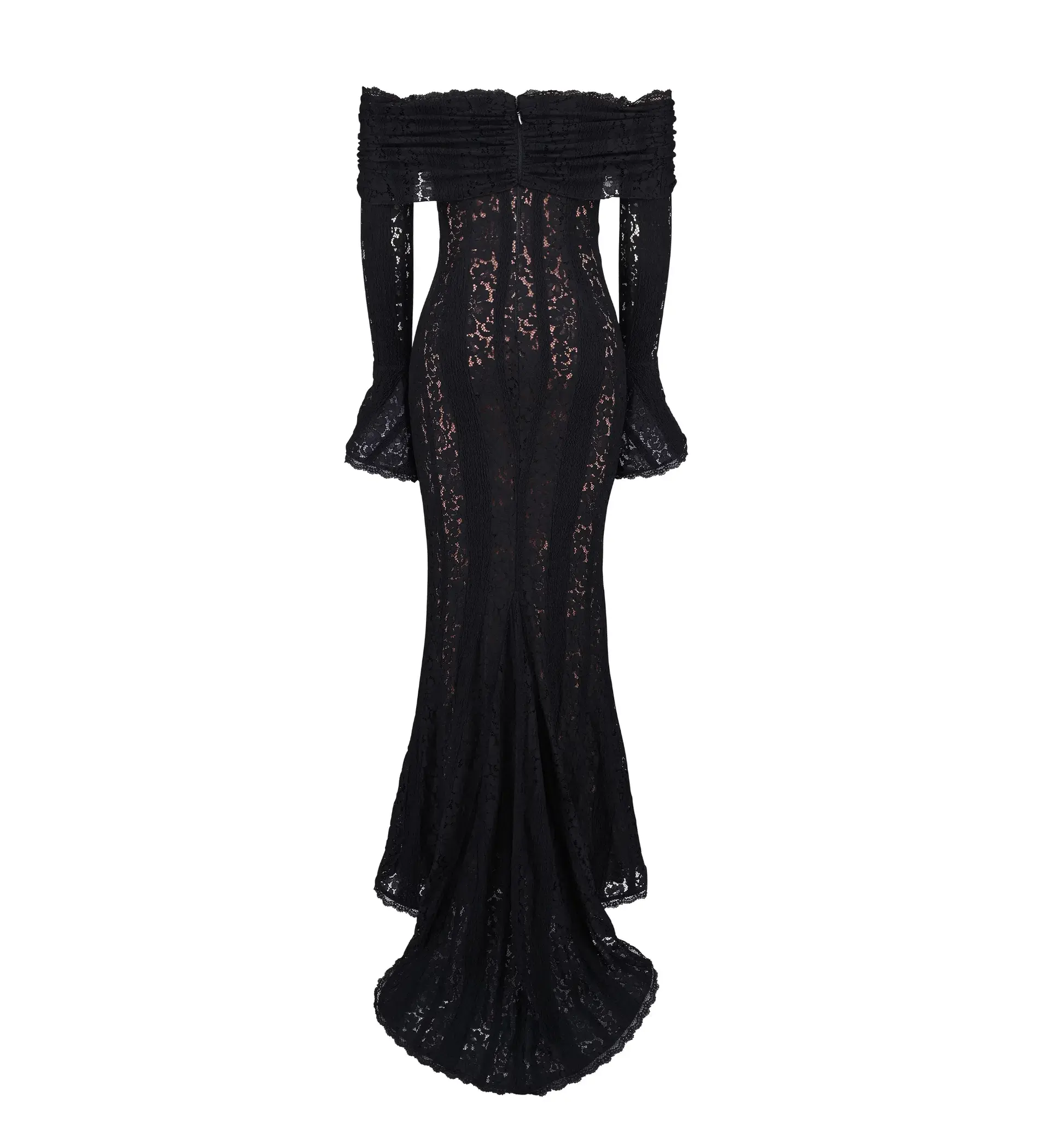 House of CB Belle Off Shoulder Floral Lace Maxi Dress in Black Size XS / AU 6 - Image 6