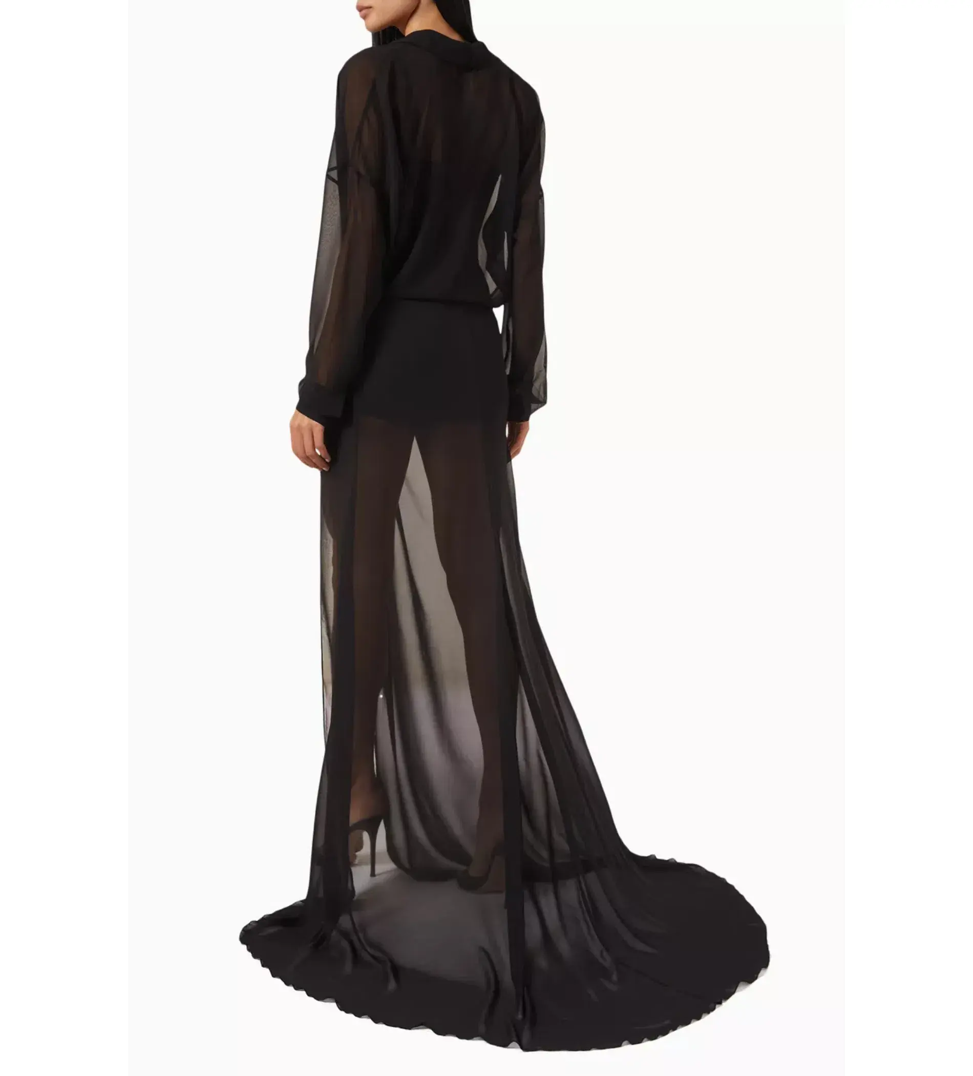 Monot Sheer Cami Shirt Maxi Dress in Black Size XS / AU 6 - Image 3