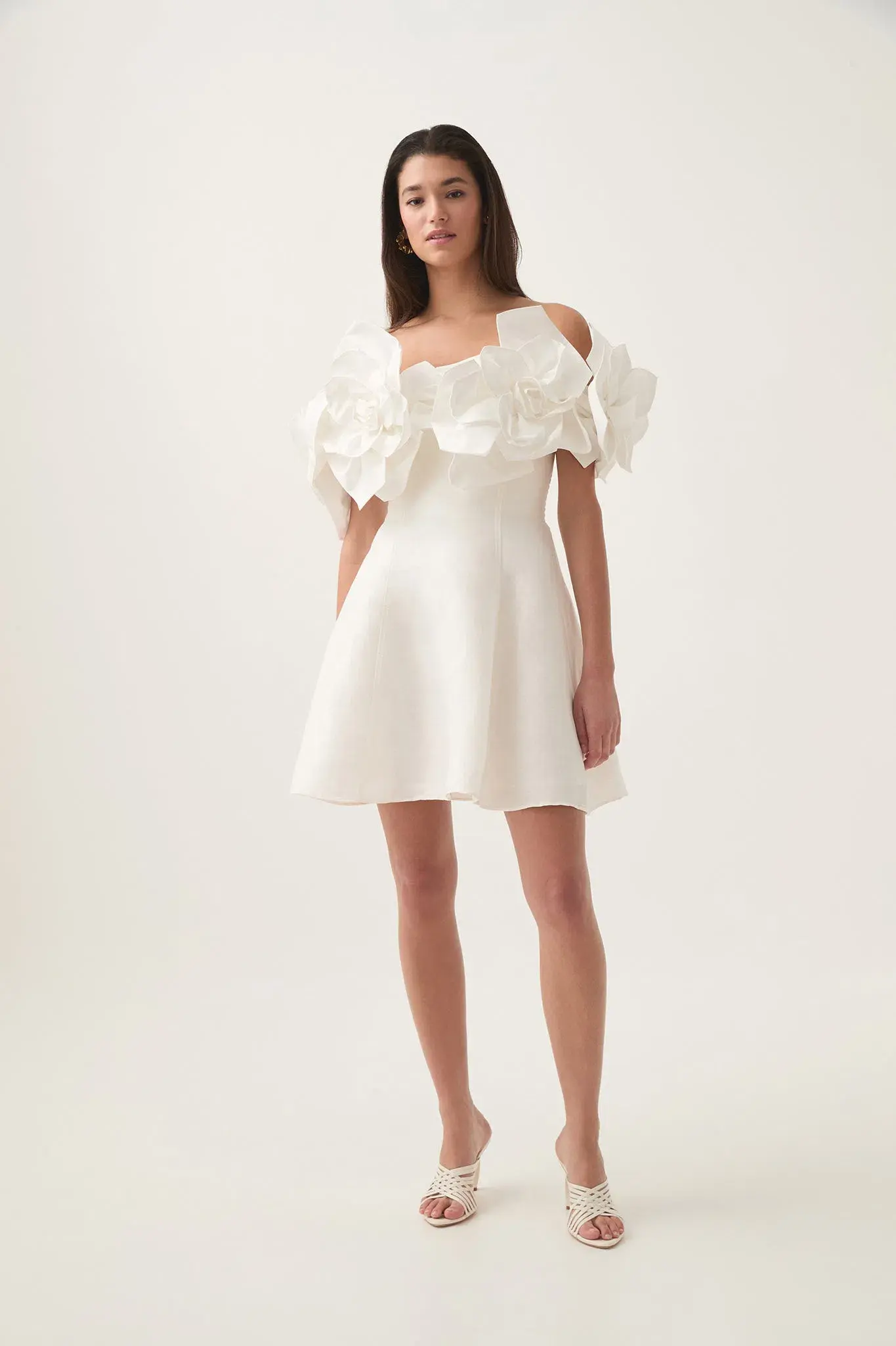 AJE ETTA MINI DRESS IVORY SIZE AU 10 - Image 3