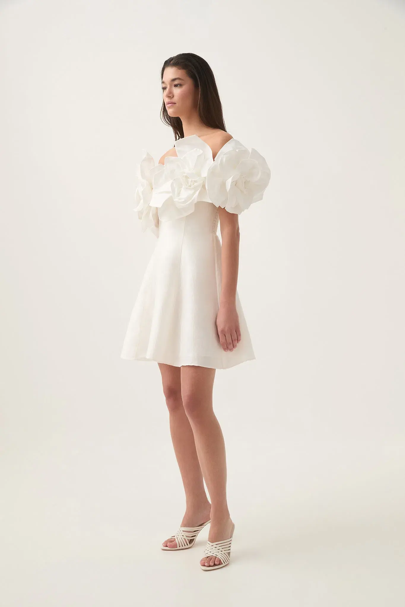 AJE ETTA MINI DRESS IVORY SIZE AU 10 - Image 2