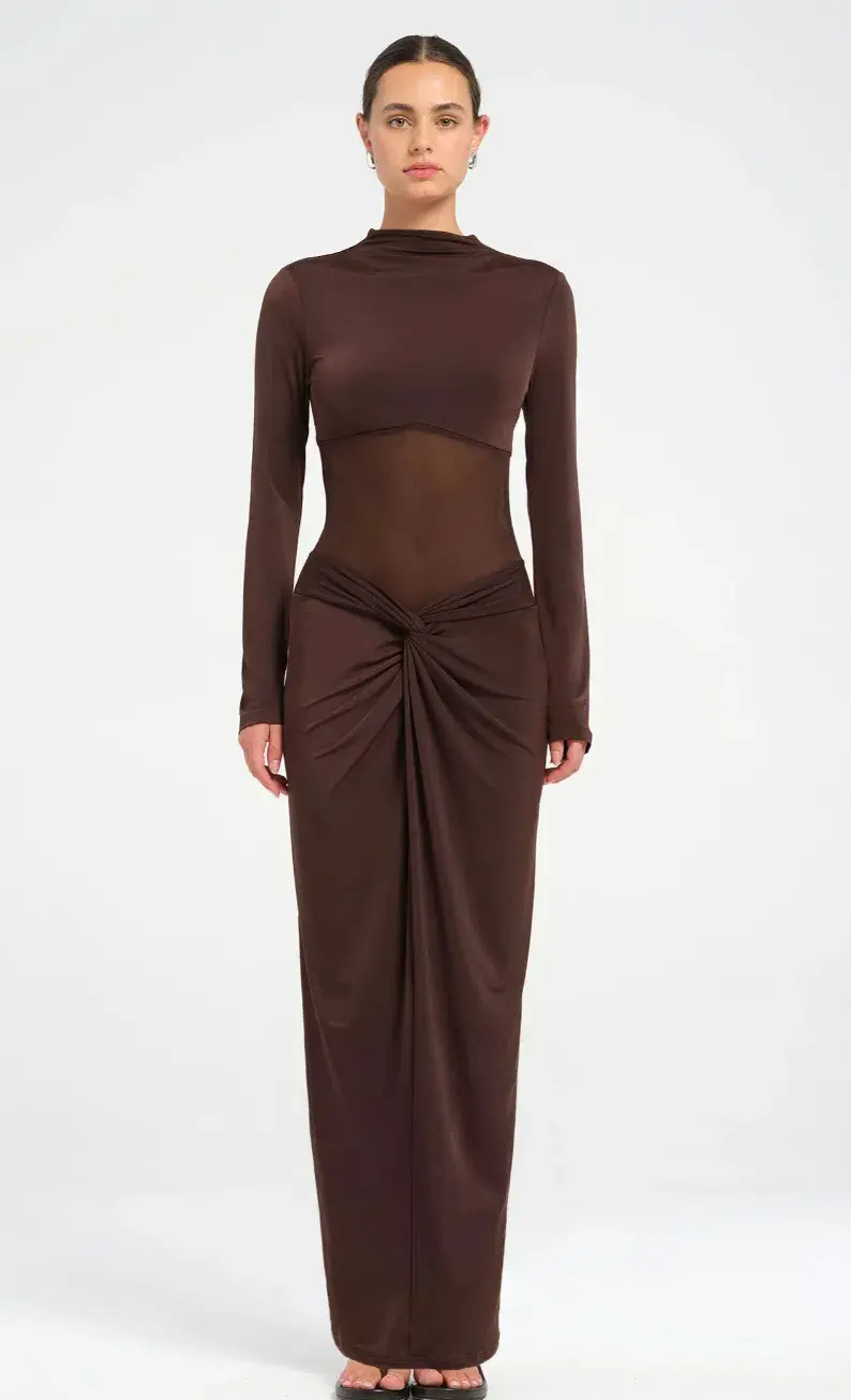 Benni Dora Maxi Dress	Chocolate Size 6  - Image 1