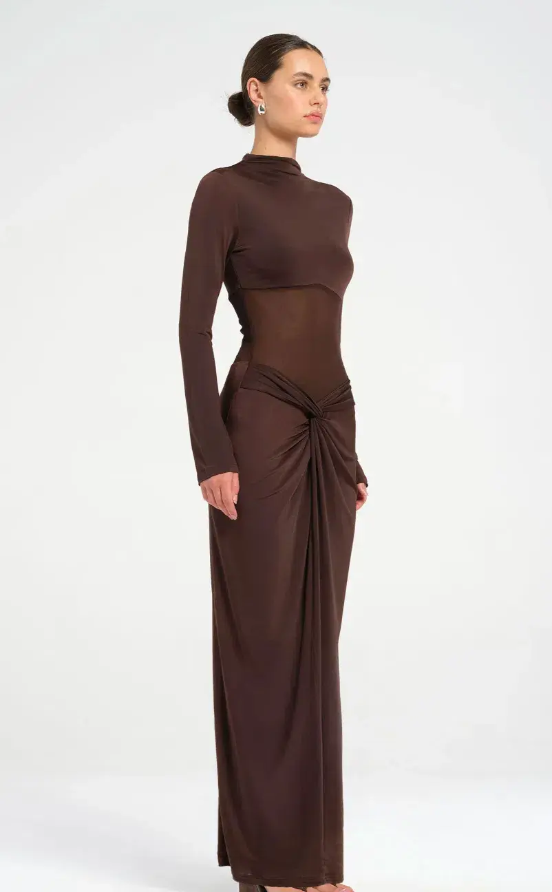 Benni Dora Maxi Dress	Chocolate Size 6  - Image 2