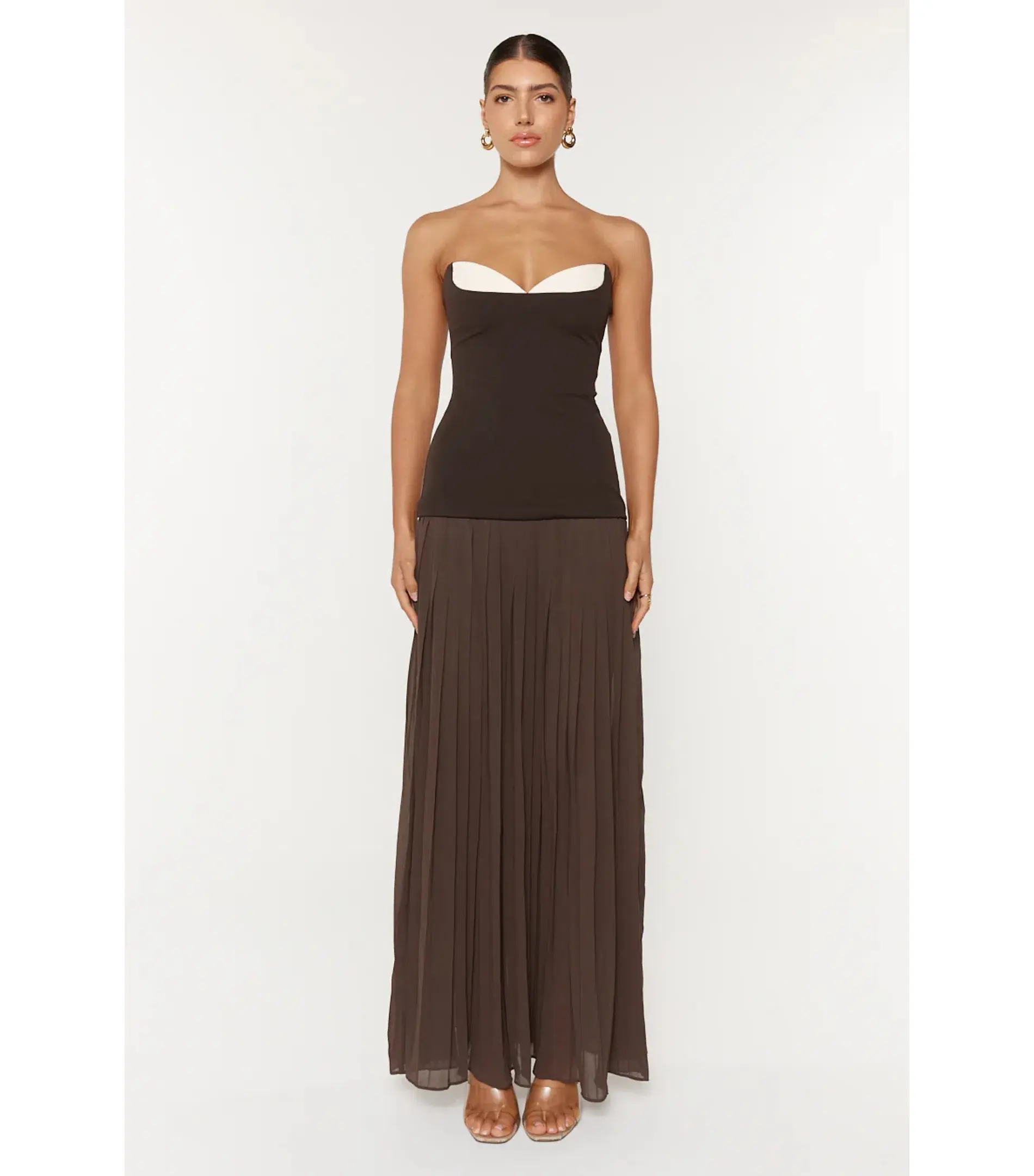 She Is Olla Nicolette Dress in Espresso XS / AU 6 - Image 1