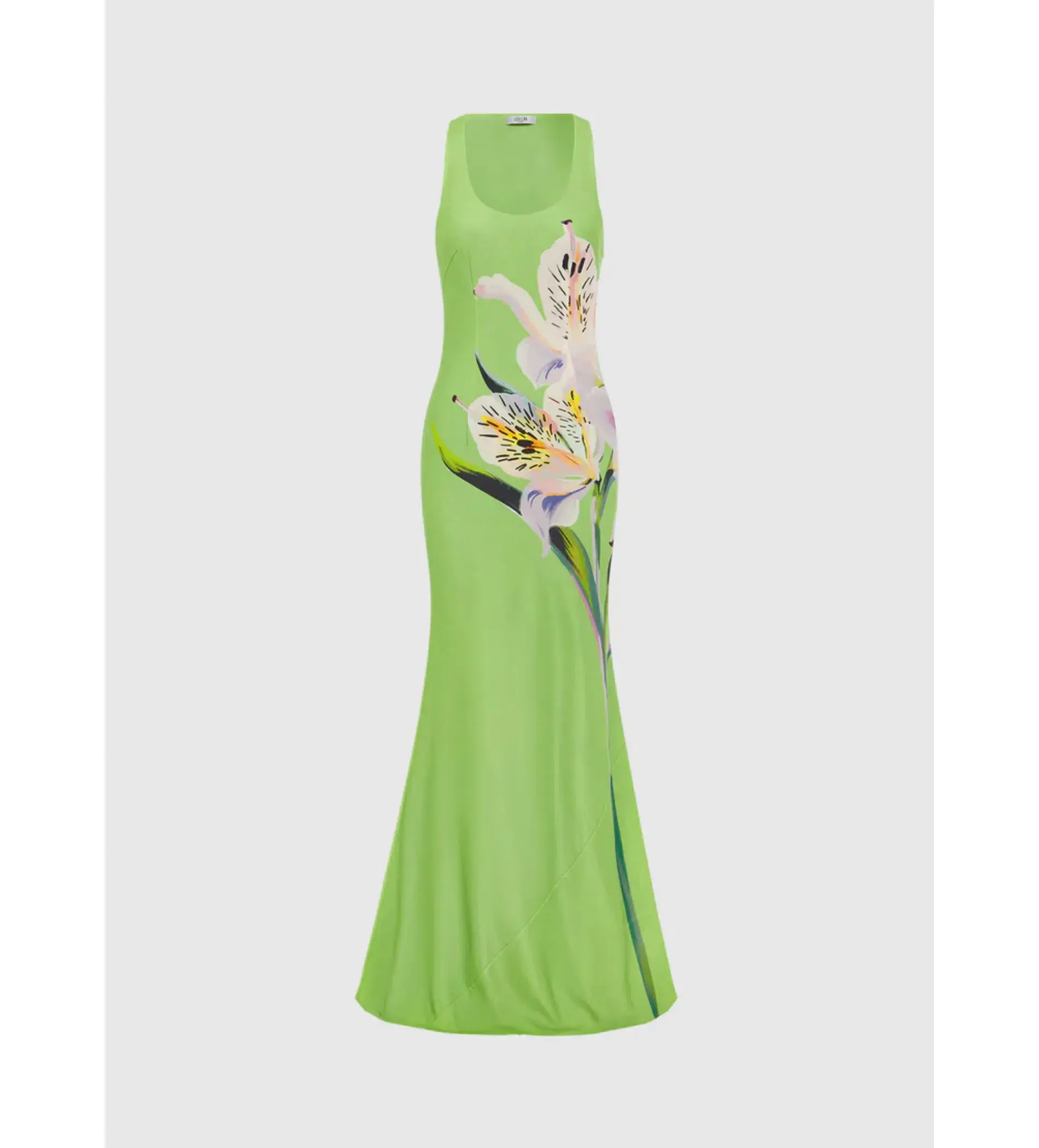 Leo Lin Helena Maxi Dress in Lily Print in Parakeet Size 10 - Image 1