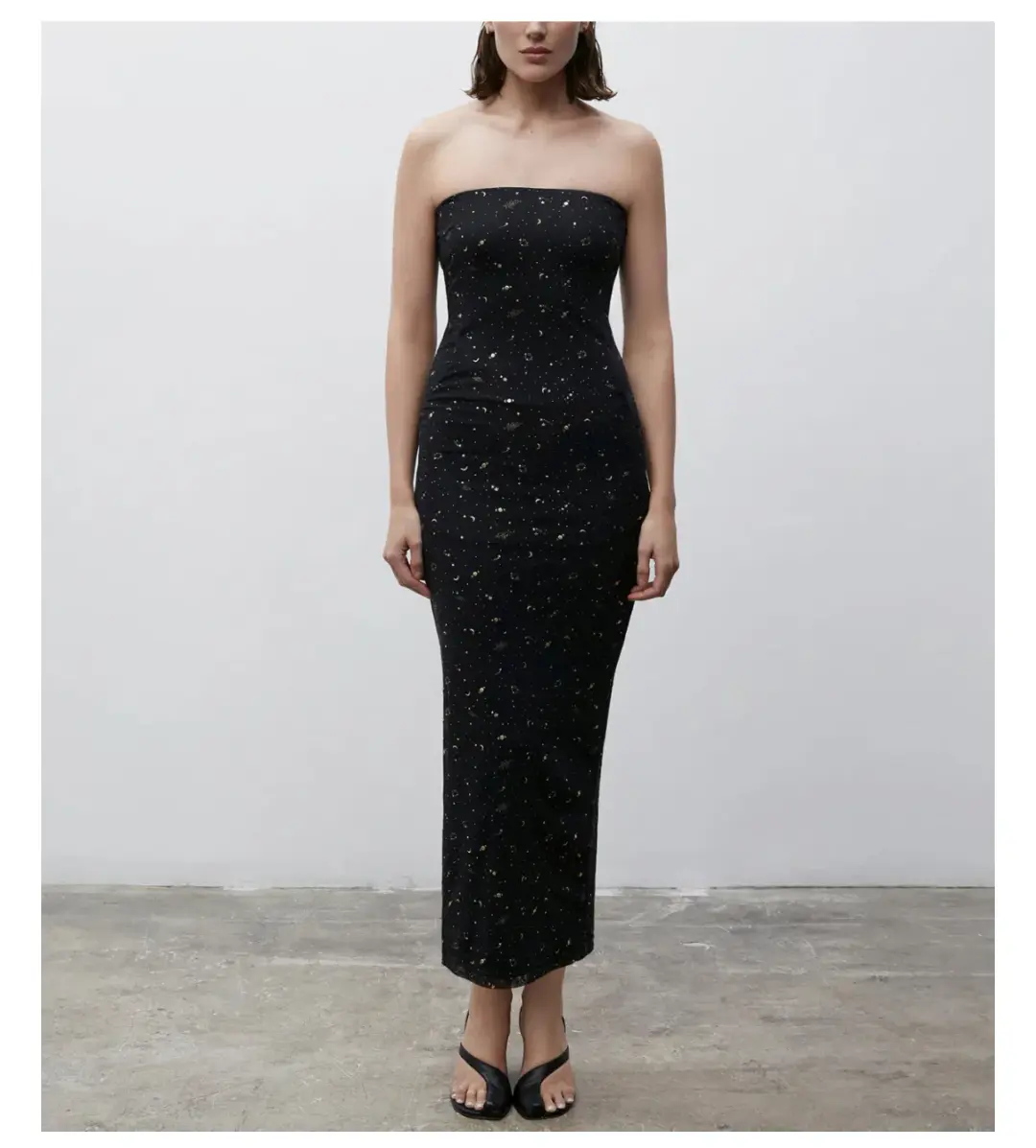 Paris Georgia Galaxy Maxi Dress Shrug Black Size AU 8 for rent on The Volte - main image