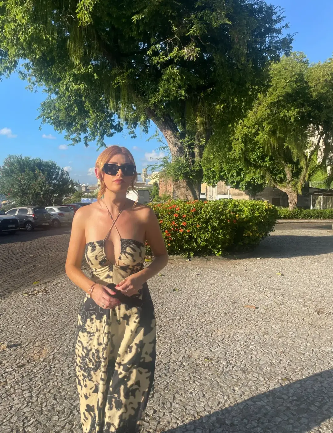 Camilla & Marc Kairi Midi Dress in Black Print Size 8 for rent on The Volte - main image