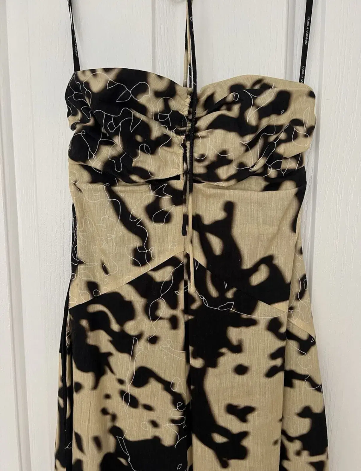 Camilla & Marc Kairi Midi Dress in Black Print Size 8 - Image 5