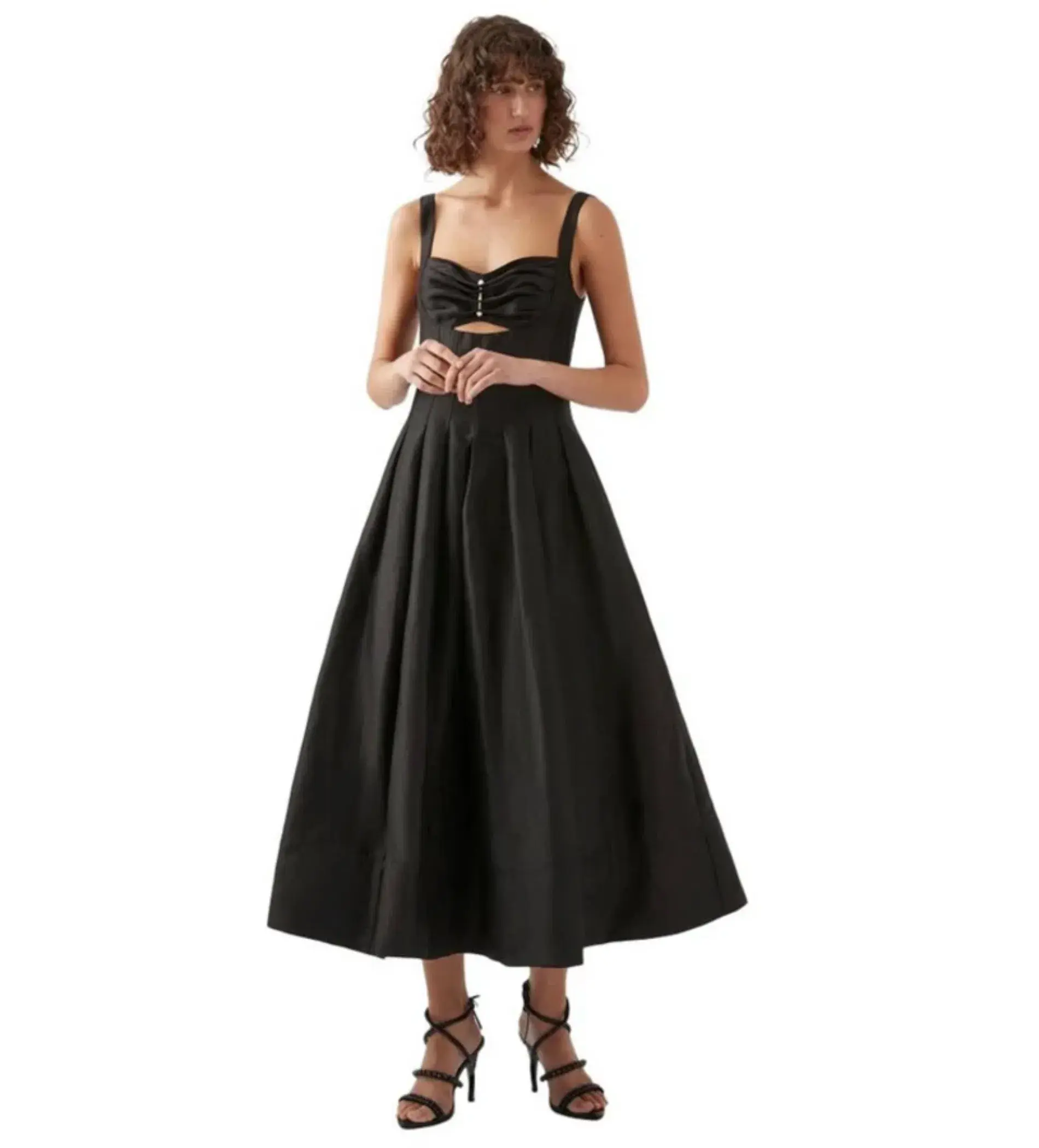 AJE Divinity Pearl Pin Midi Dress Black Size XS / AU 6 - Image 2