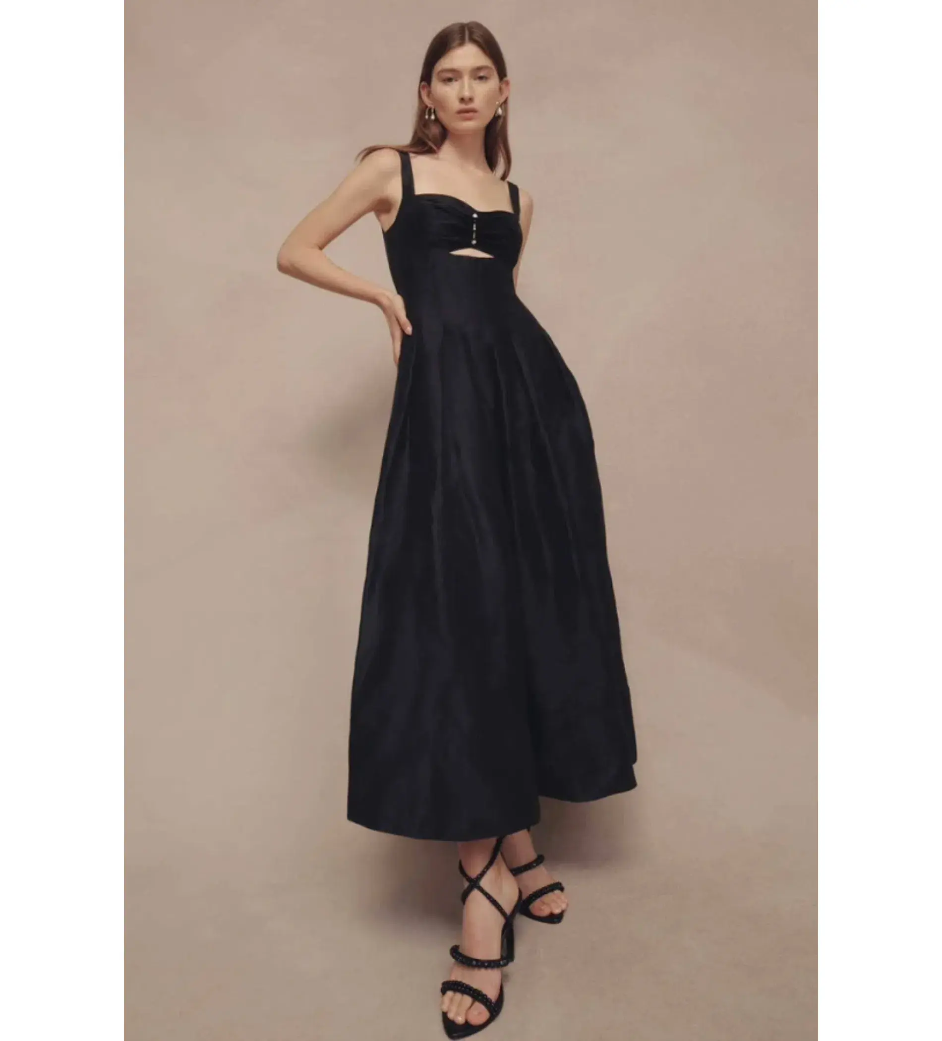AJE Divinity Pearl Pin Midi Dress Black Size XS / AU 6 - Image 1