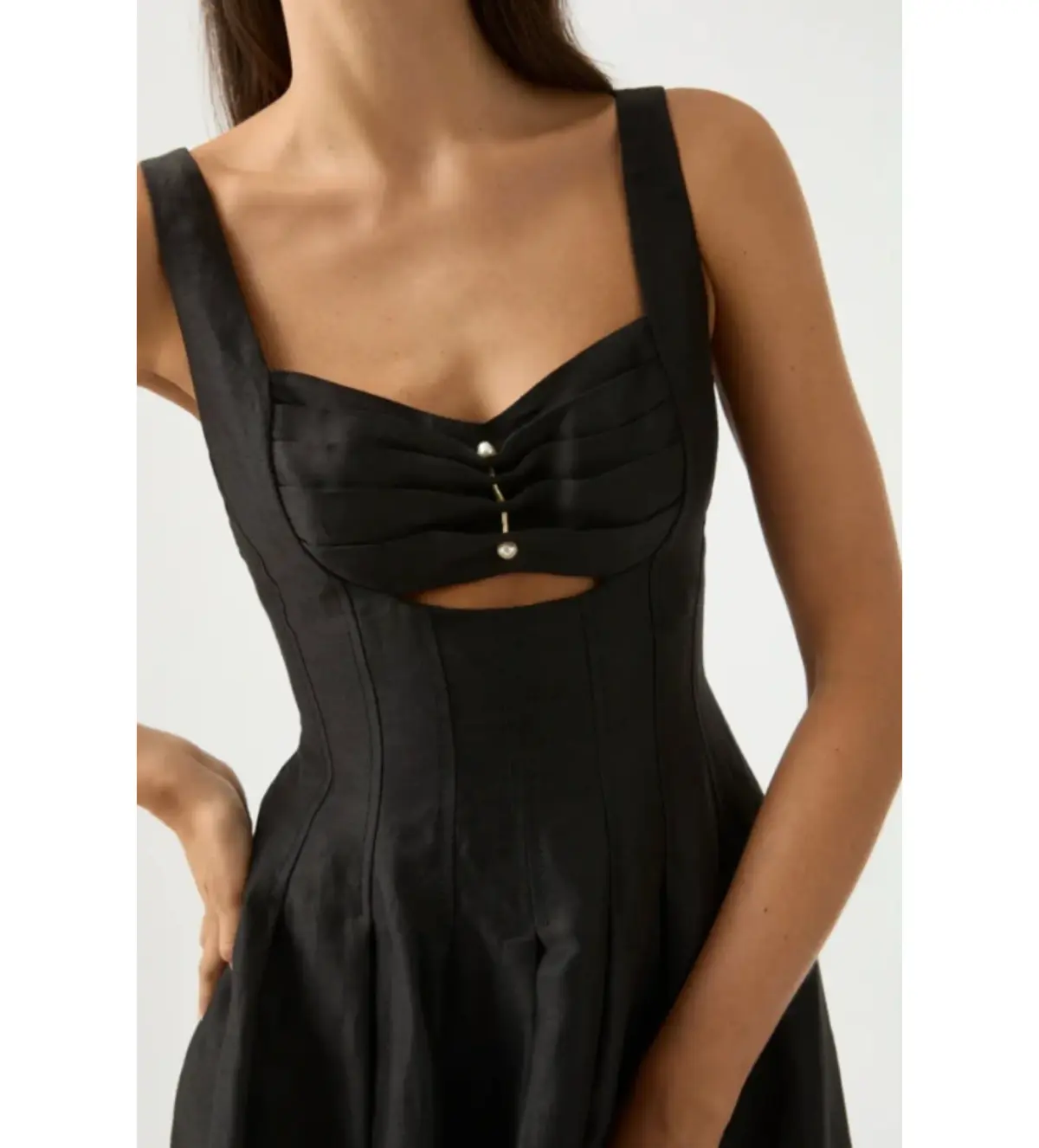 AJE Divinity Pearl Pin Midi Dress Black Size XS / AU 6 - Image 5
