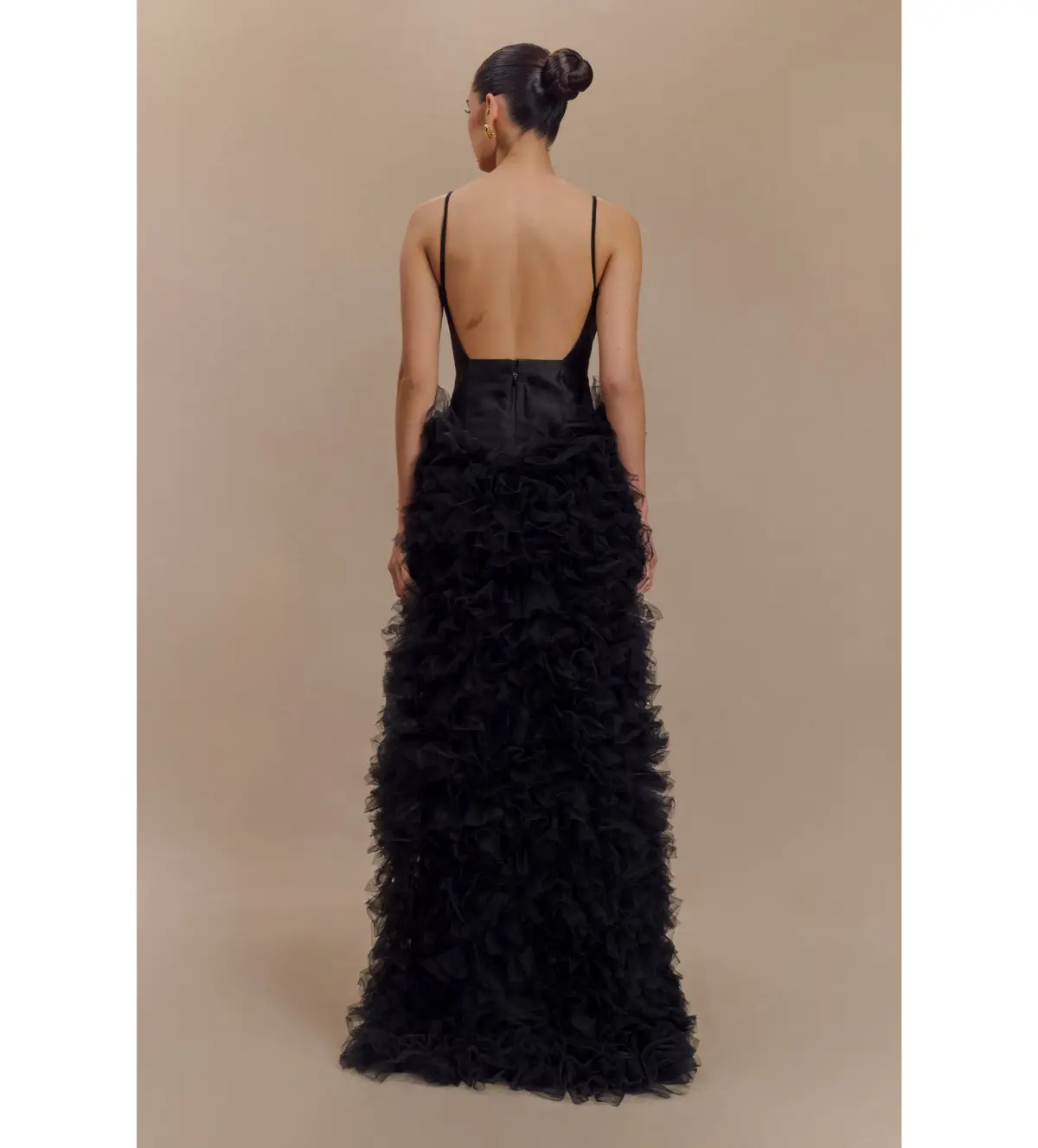 Meshki Magnolia Tiered Tulle Ruffle Dress Black Size  M/Au 10 - Image 2