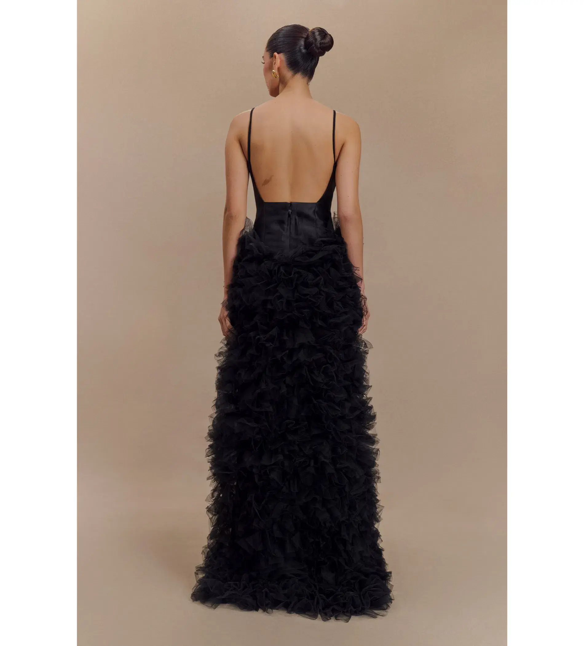 Meshki Magnolia Tiered Tulle Ruffle Dress Black Size  M/Au 10 - Image 2