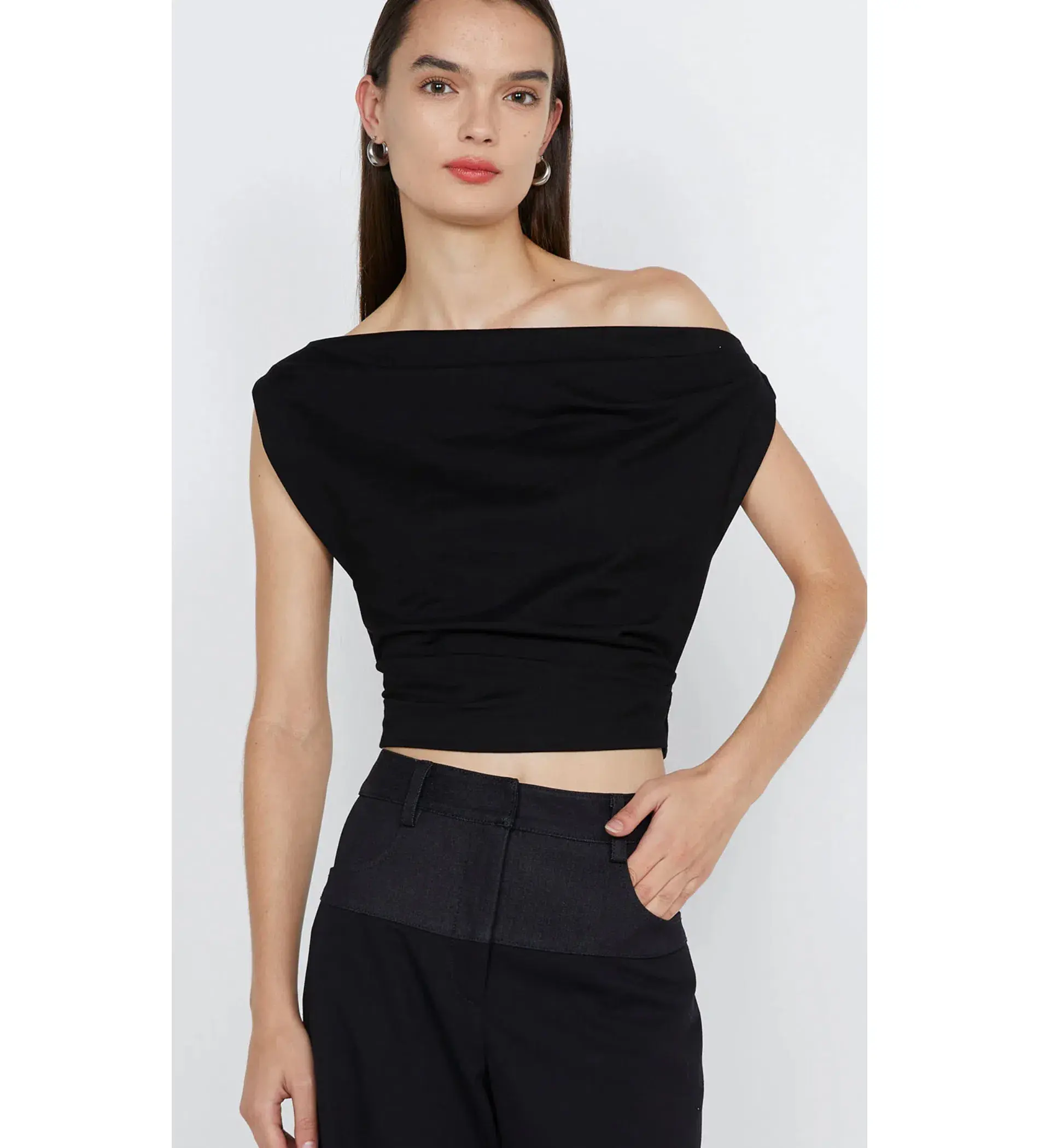 Bec & Bridge Soraya Boat Neck Top Black Size 8  - Image 2
