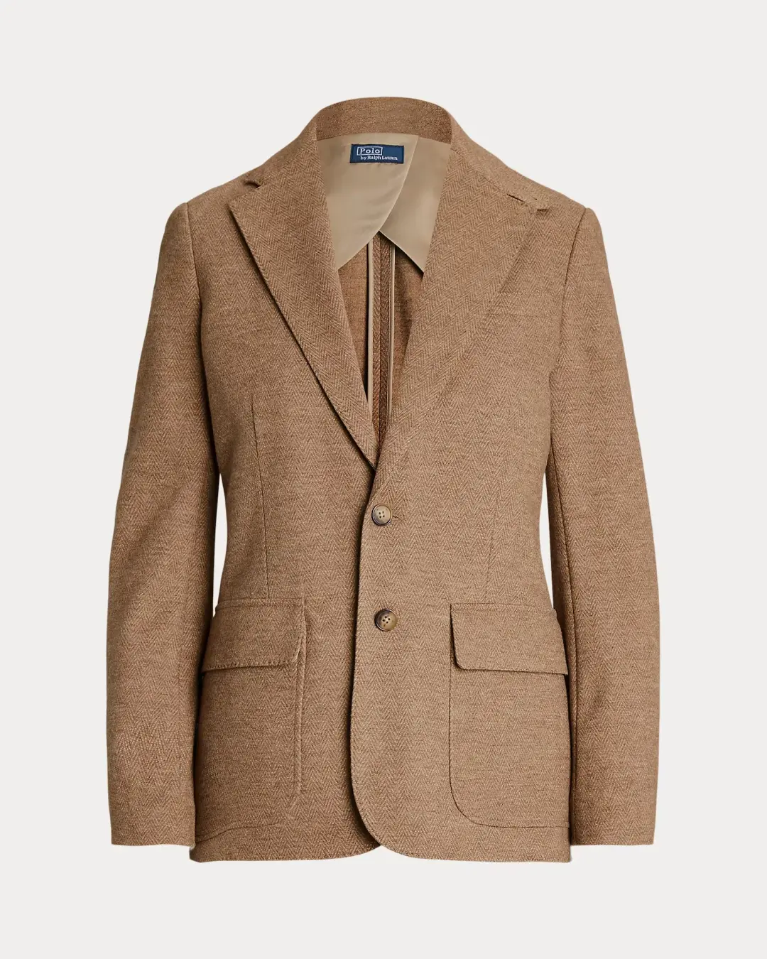 Ralph Lauren Wool-cotton Blazer Tan Herringbone Size AU 10 for rent on The Volte - main image
