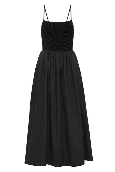 AJE Danica Tie Back Scarf Midi Dress Black 6 - Image 3