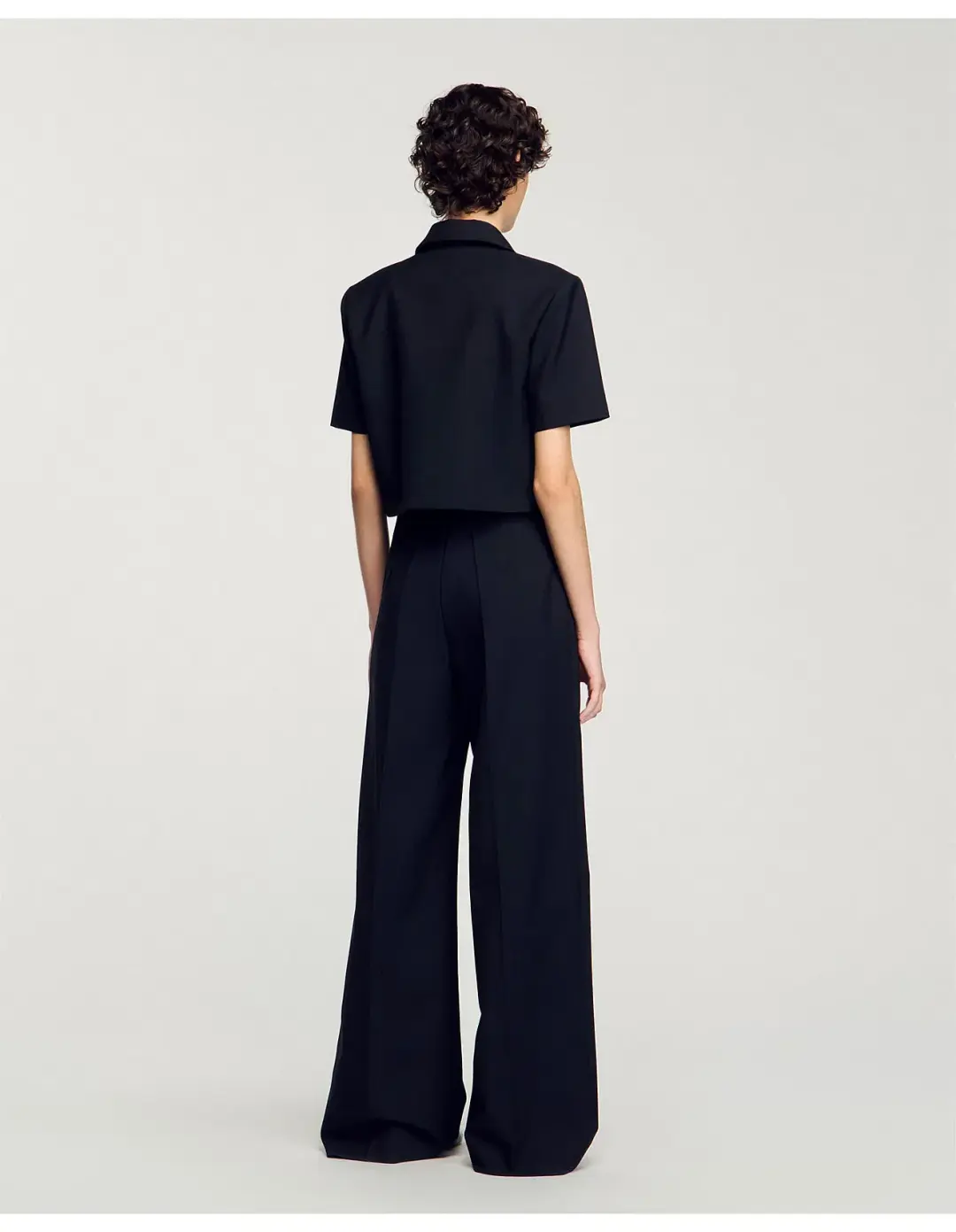 Sandro Enrique Wide Leg Trousers Black Size AU 8 for rent on The Volte - main image