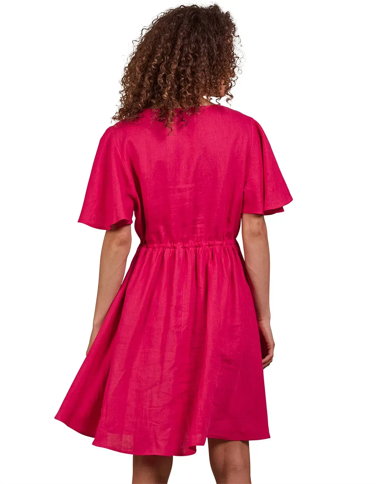 eb&ive Halcyon Tie Dress Raspberry Size AU 8 - Image 4