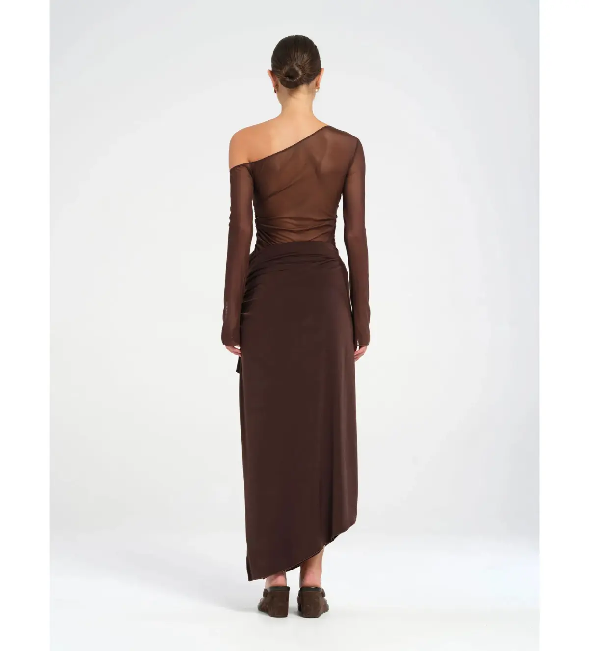 Benni Roman Maxi Dress Chocolate Size AU 8 - Image 3