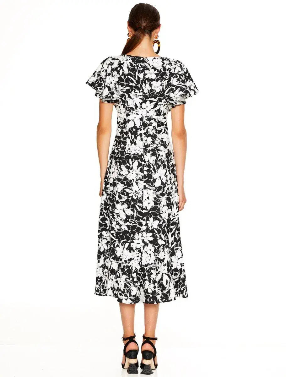 Talulah Idol Midi Dress Black Floral Size 6 - Image 3
