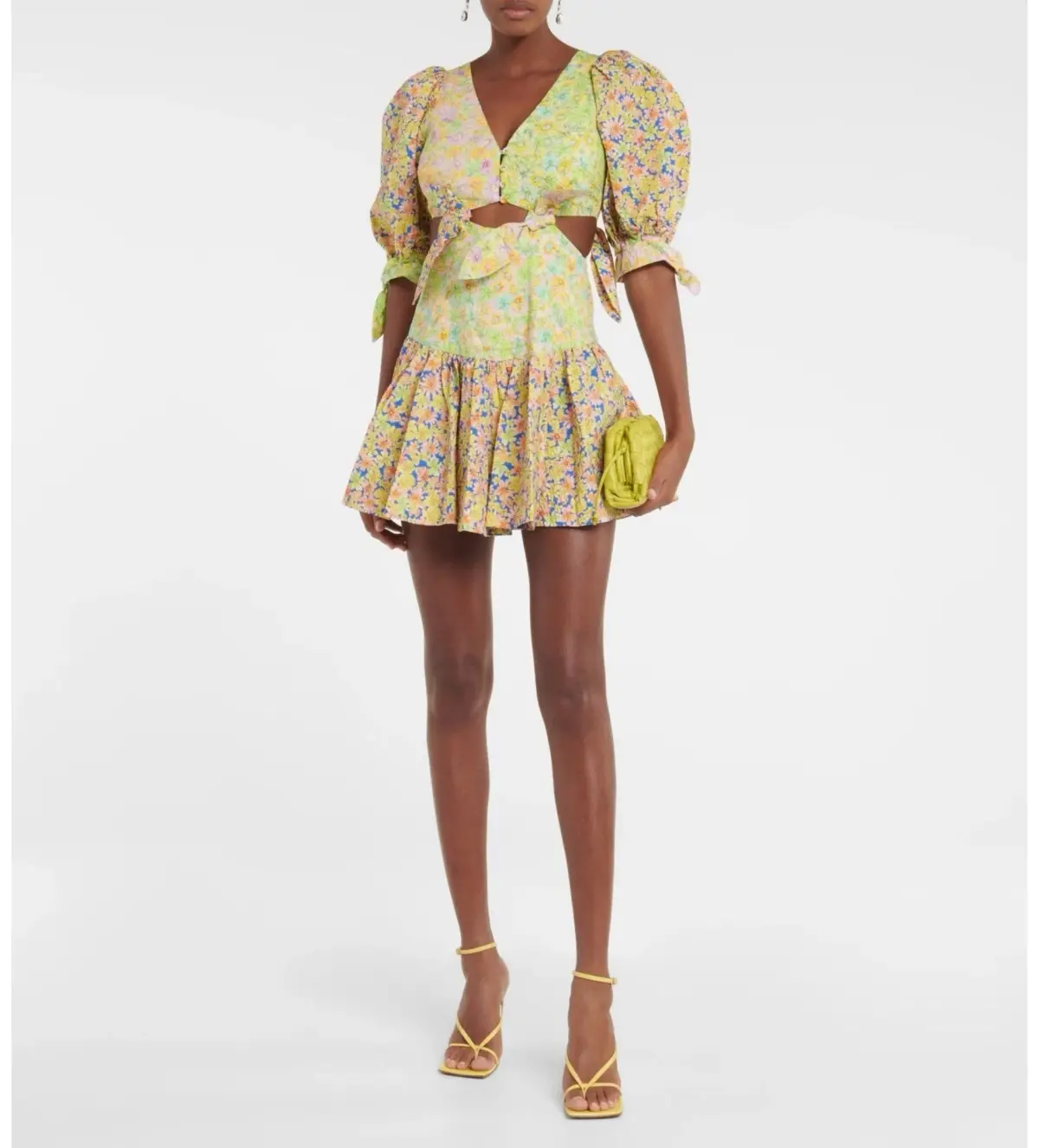 Alemais Daisy Spliced Linen Mini Dress Floral AU 14/ US 10 - Image 1