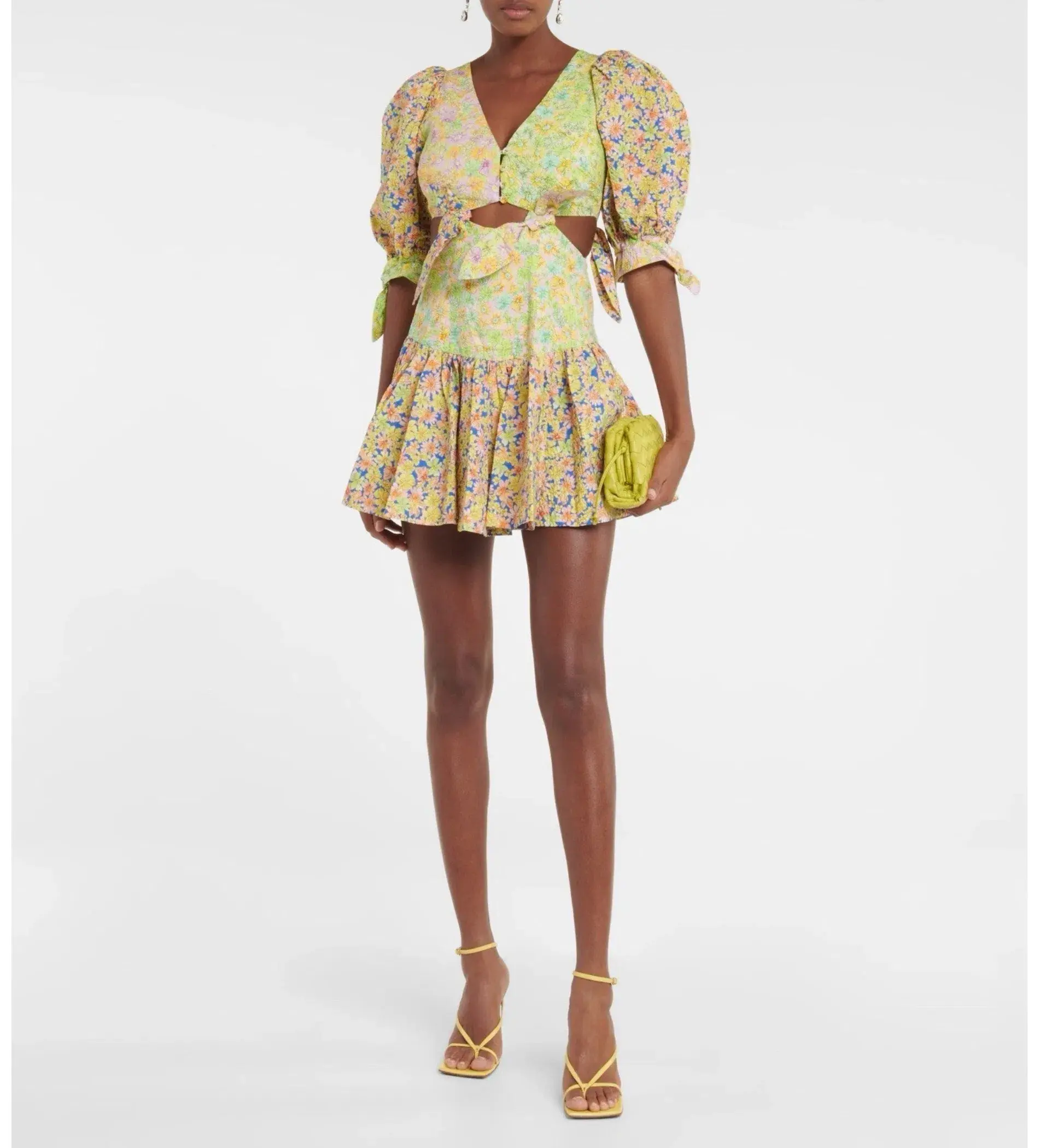 Alemais Daisy Spliced Linen Mini Dress Floral AU 14/ US 10 - Image 1