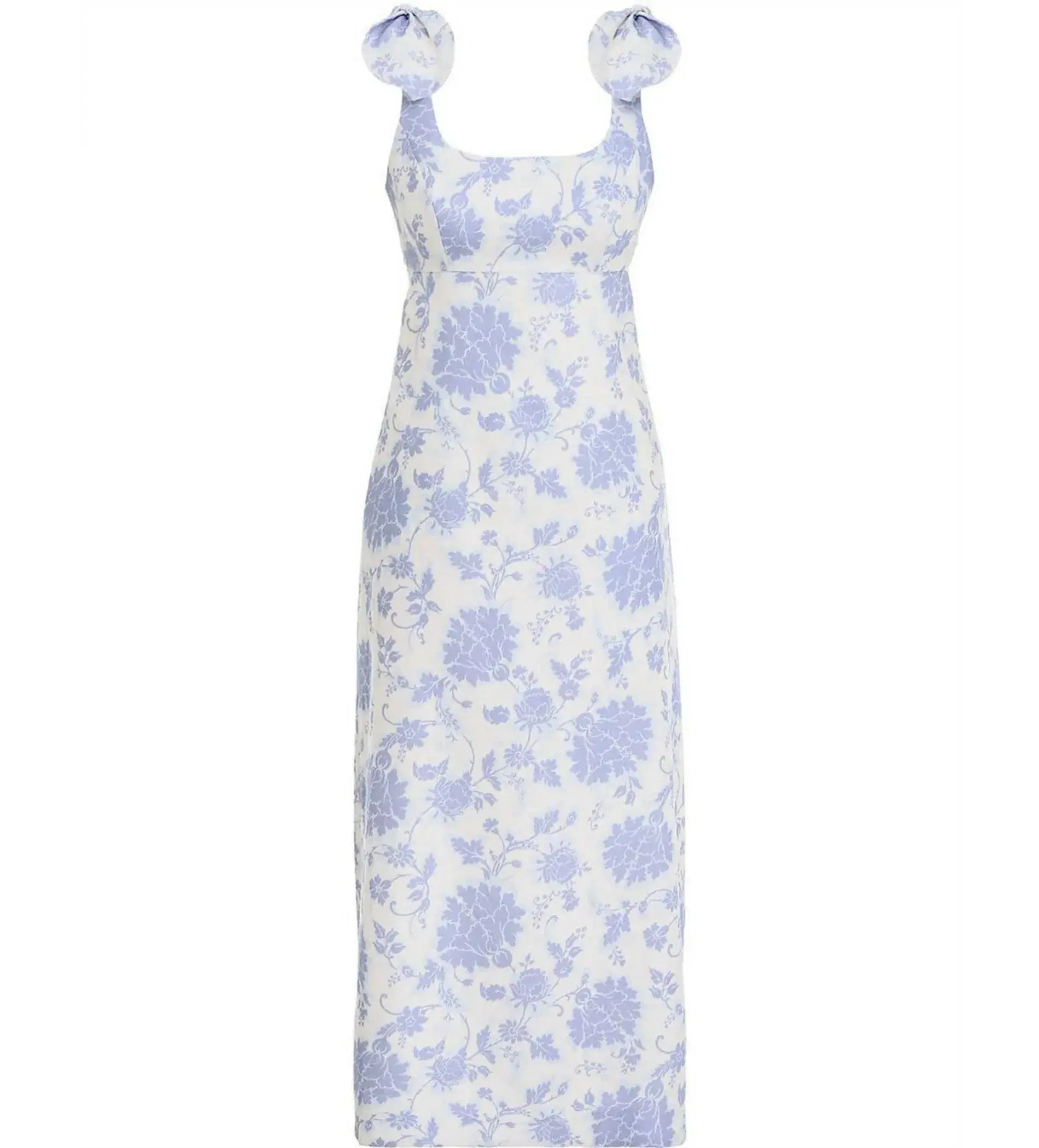 Zimmermann The Postcard Tie Shoulder Midi Dress Blue Tonal Floral Size 0 / AU 6 - Image 4