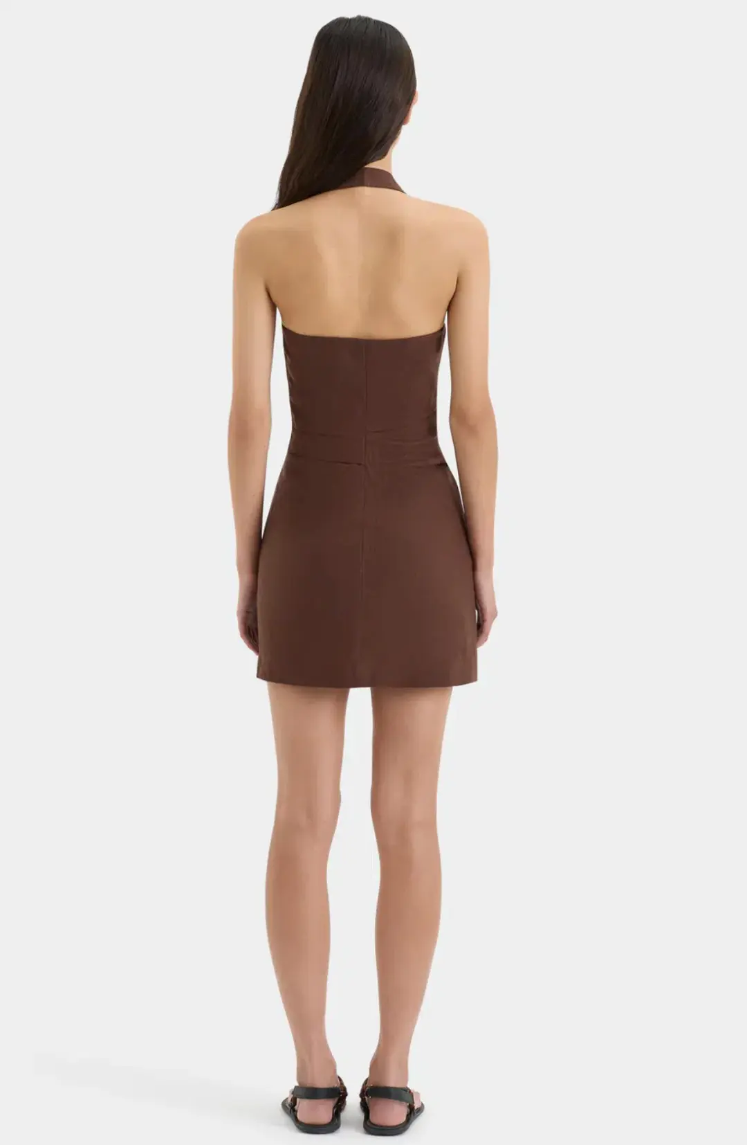 Noemi Halter Mini Dress Brown Size AU 12 for rent on The Volte - main image