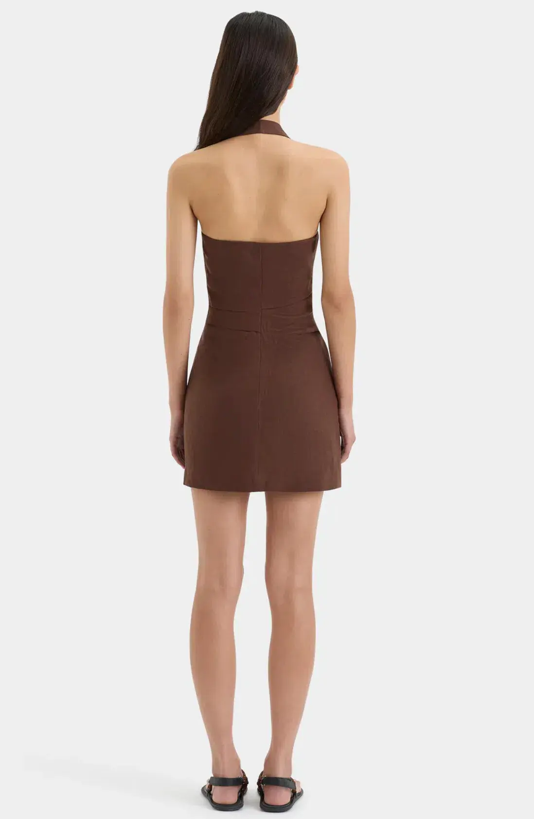 Noemi Halter Mini Dress Brown Size AU 12 - Image 2