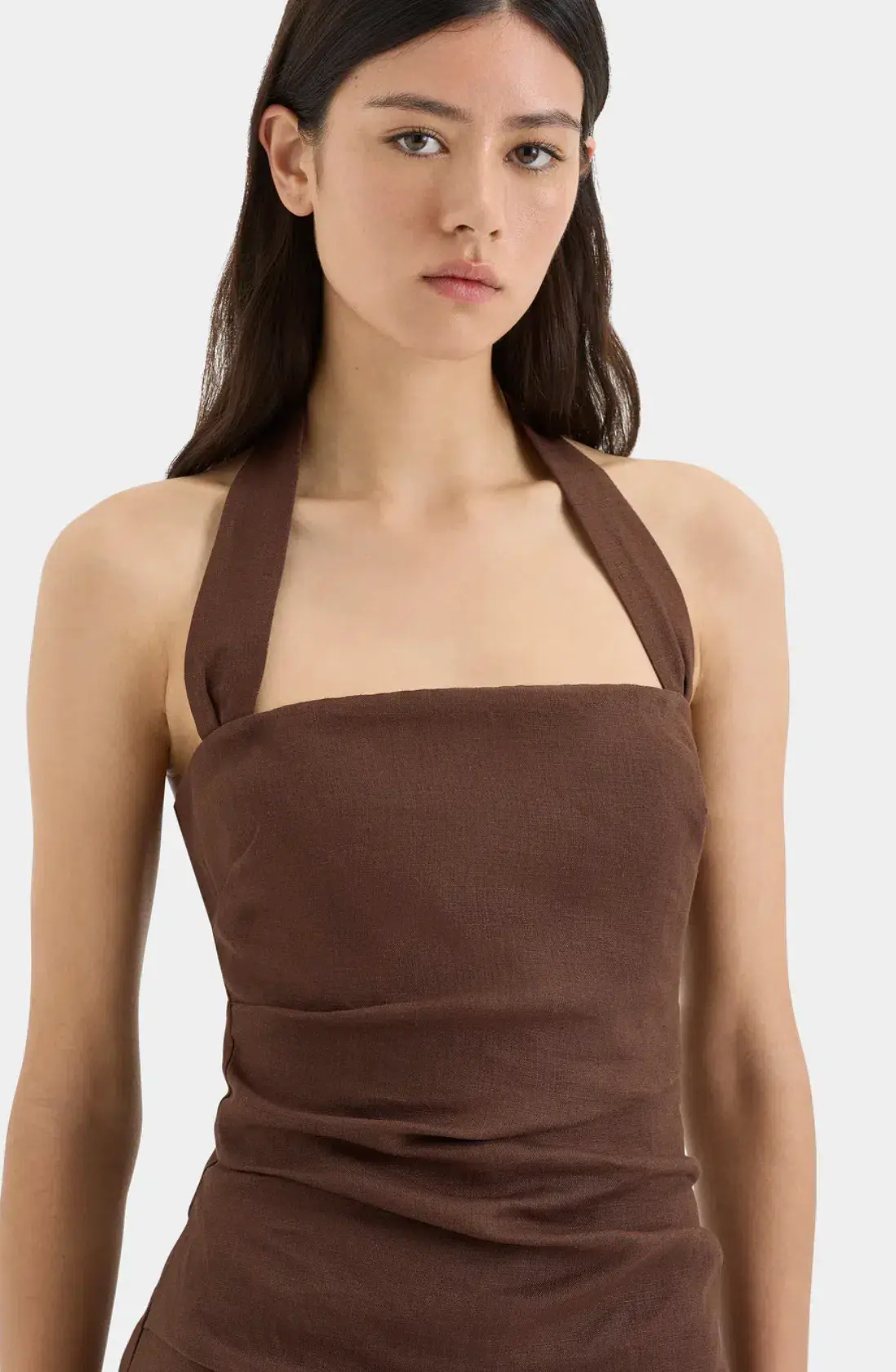 Noemi Halter Mini Dress Brown Size AU 12 - Image 5