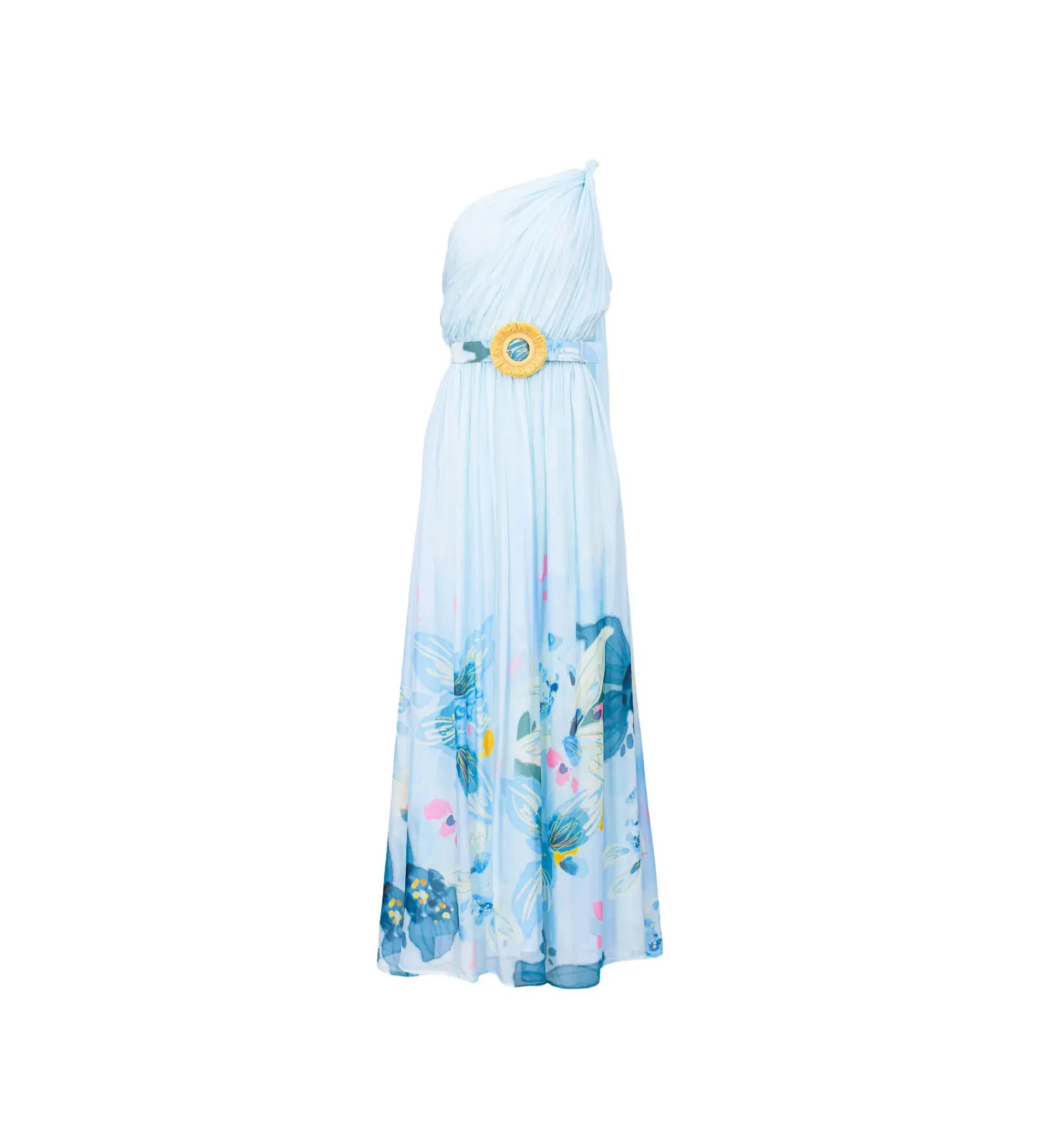 Leo Lin Adriana One Shoulder Maxi Dress Tranquility Size 12 - Image 1