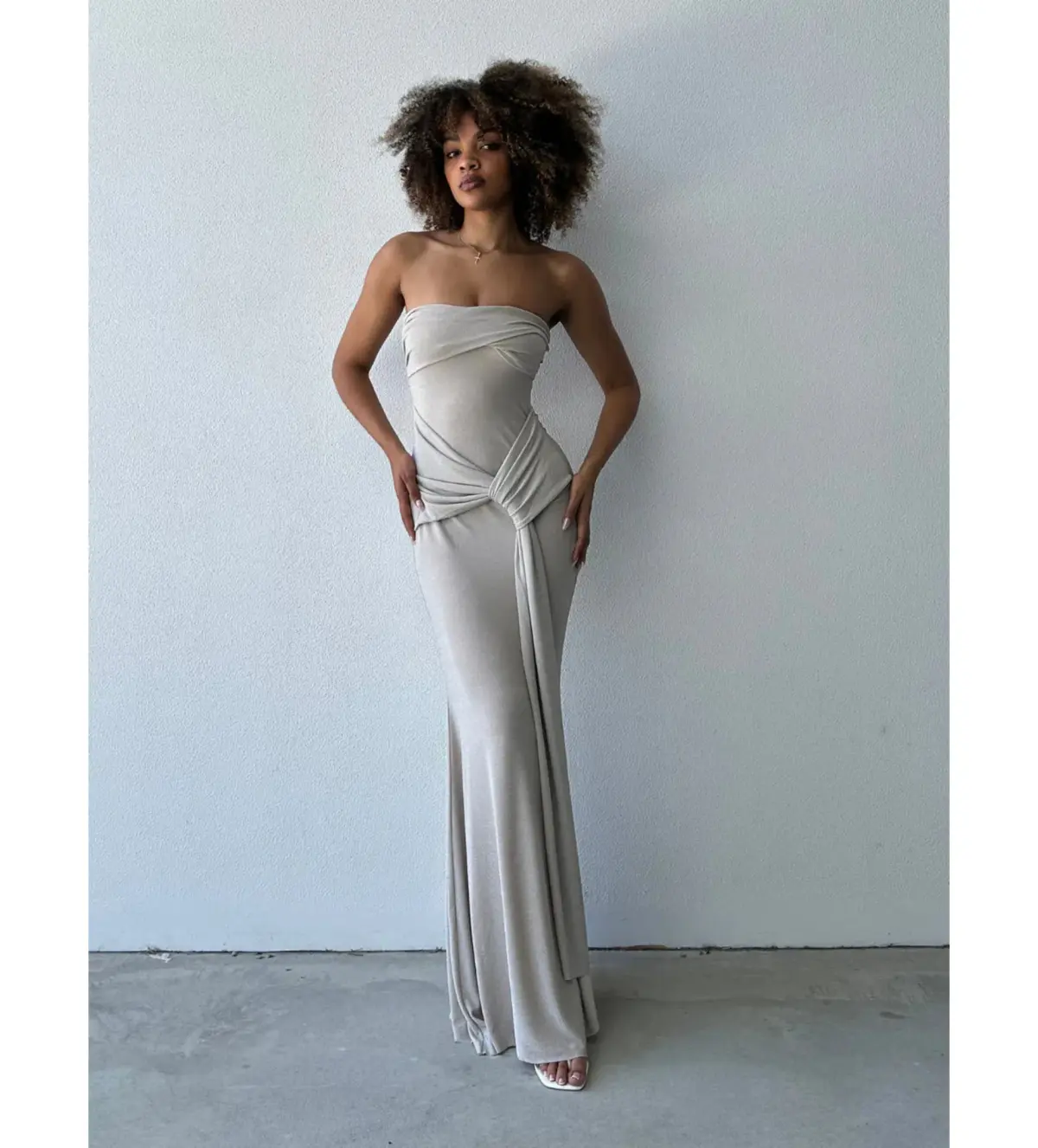 Lexi Tiffany Maxi Dress Champagne Size AU 6  - Image 1
