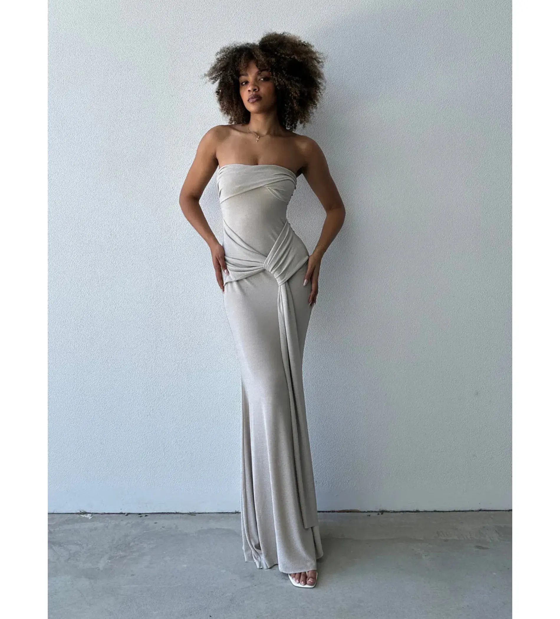 Lexi Tiffany Maxi Dress Champagne Size AU 6  - Image 1