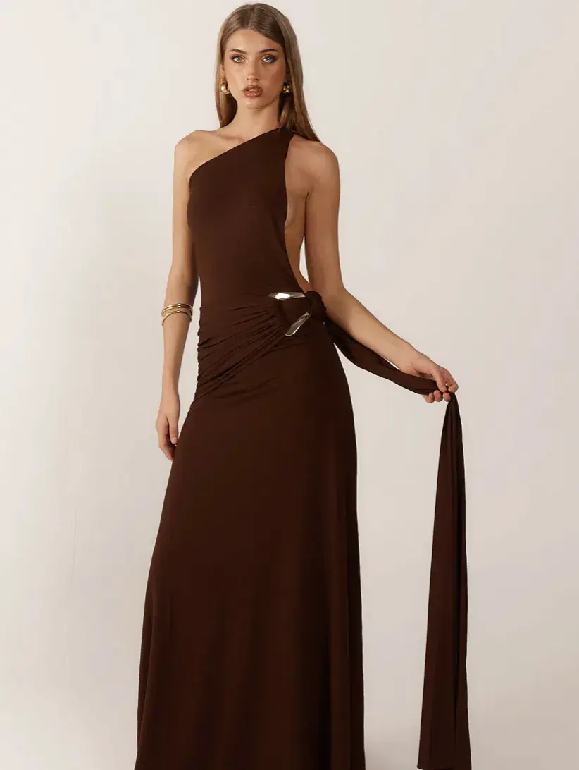 Ance Giria Gaia Gown Brown Maxi Size AU 12  - Image 3