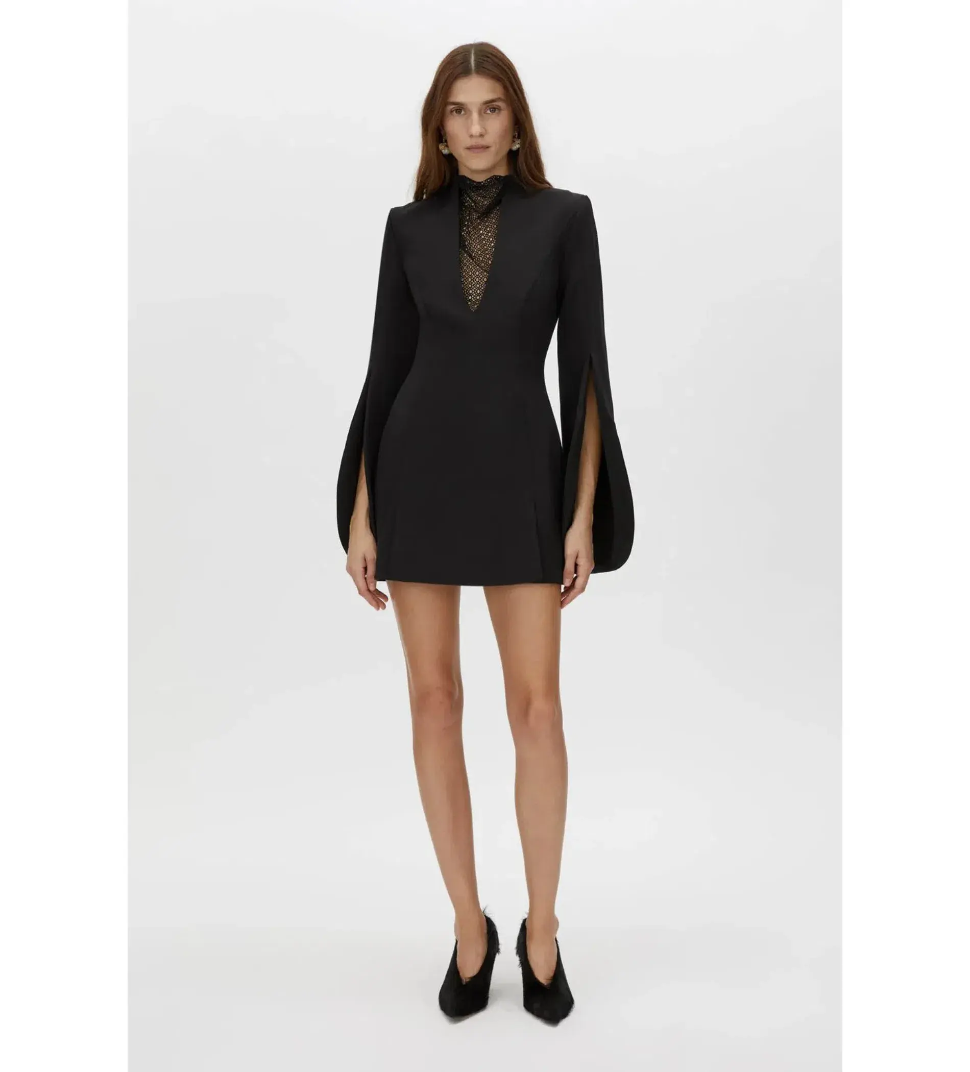 Camilla and Marc Sillage Lace Mini Dress Black Size AU 12 - Image 1