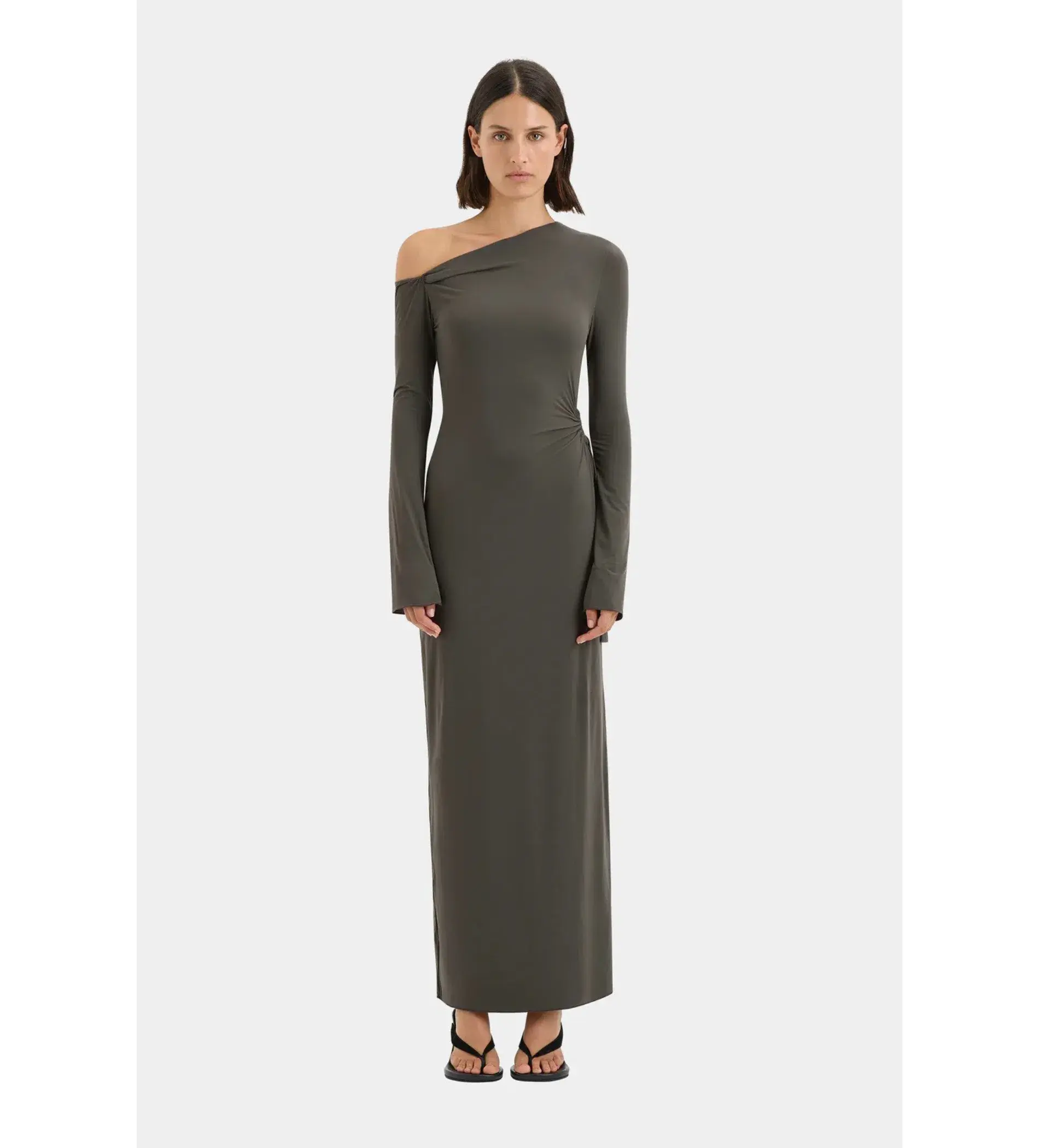 Sir the Label Hana Tie Maxi Dress Charcoal Size 2/AU 10 - Image 1