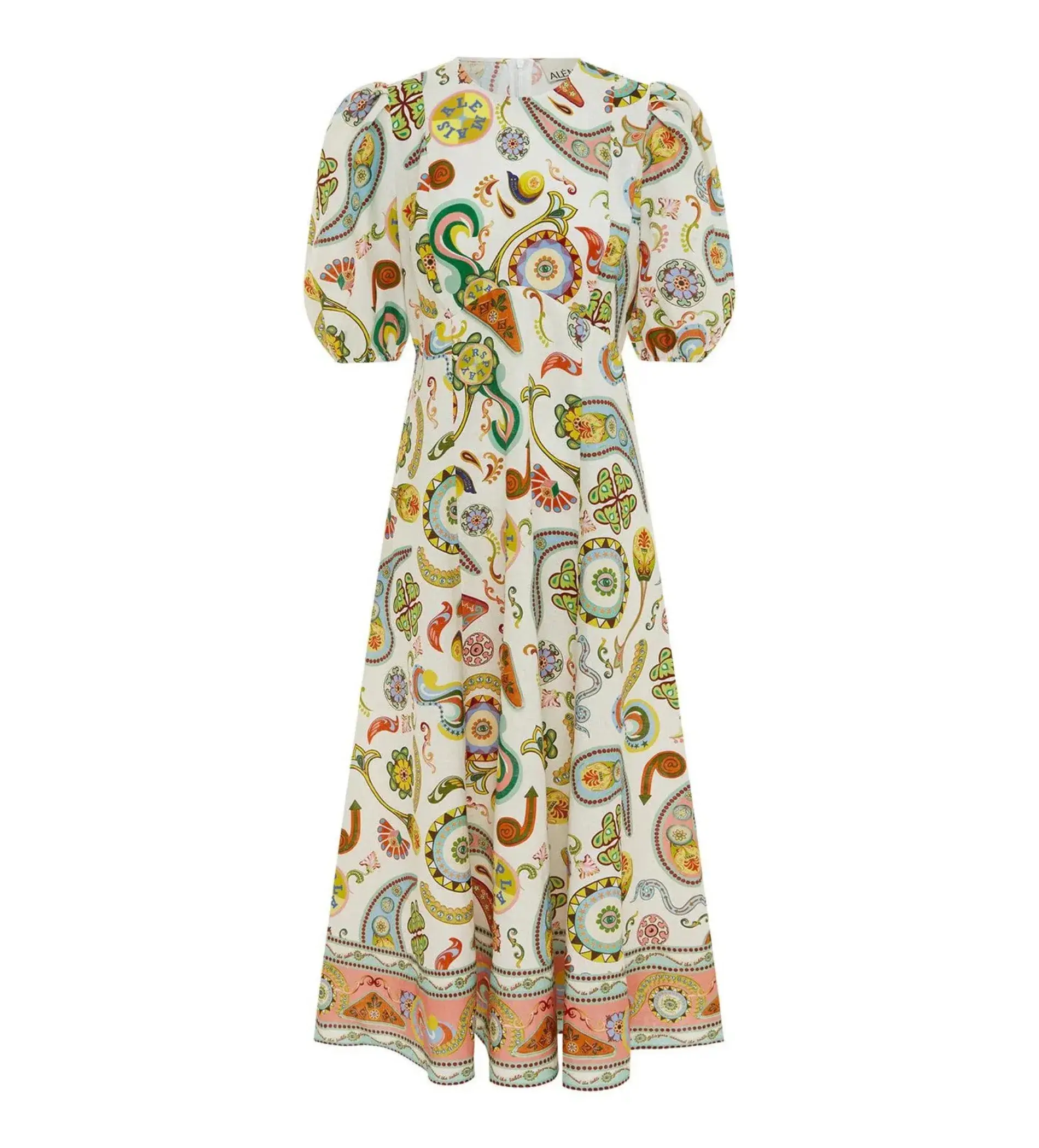 Alemais Arcade Midi Dress Multi Print Size AU 12  - Image 6