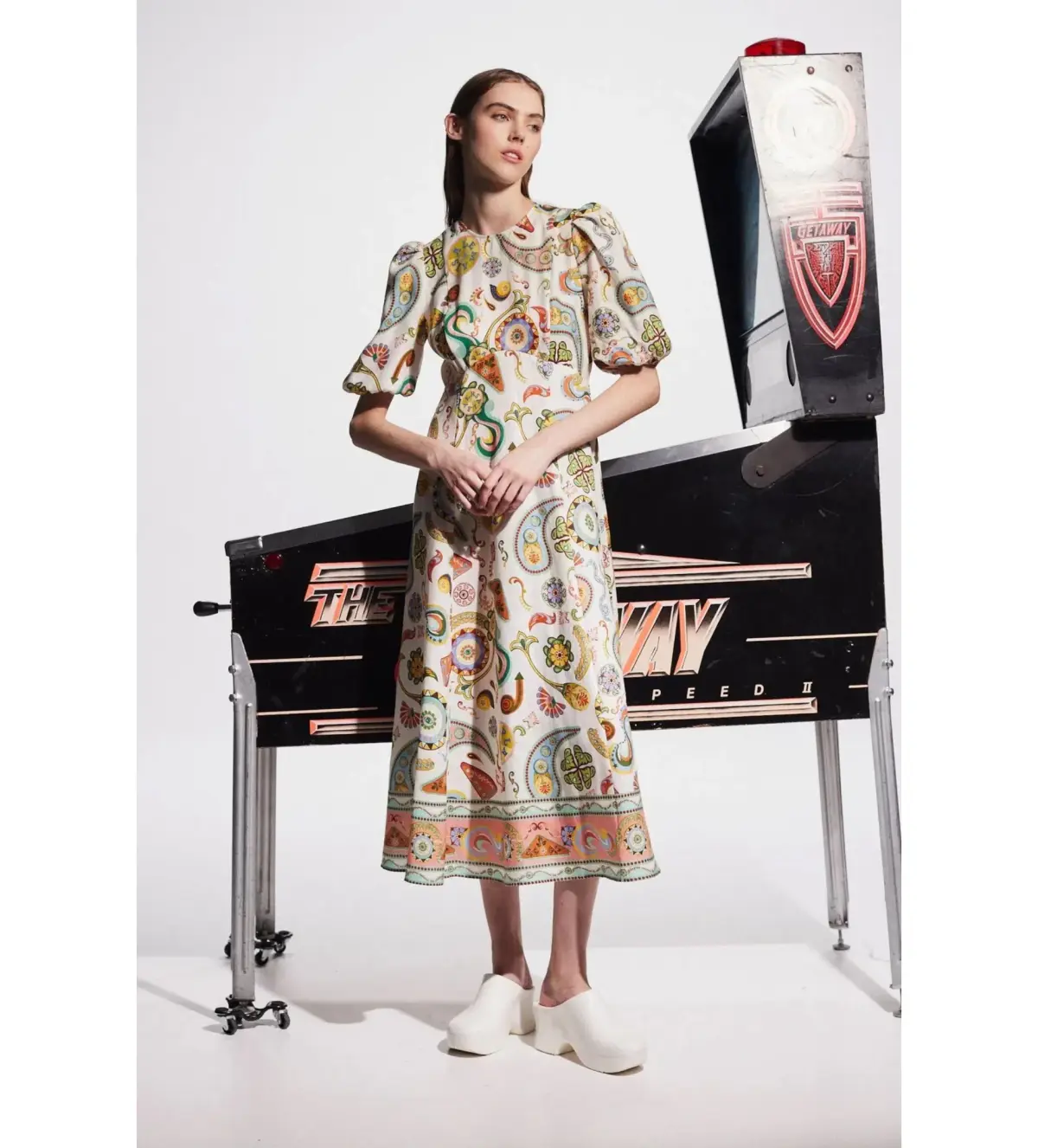 Alemais Arcade Midi Dress Multi Print Size AU 12  - Image 1