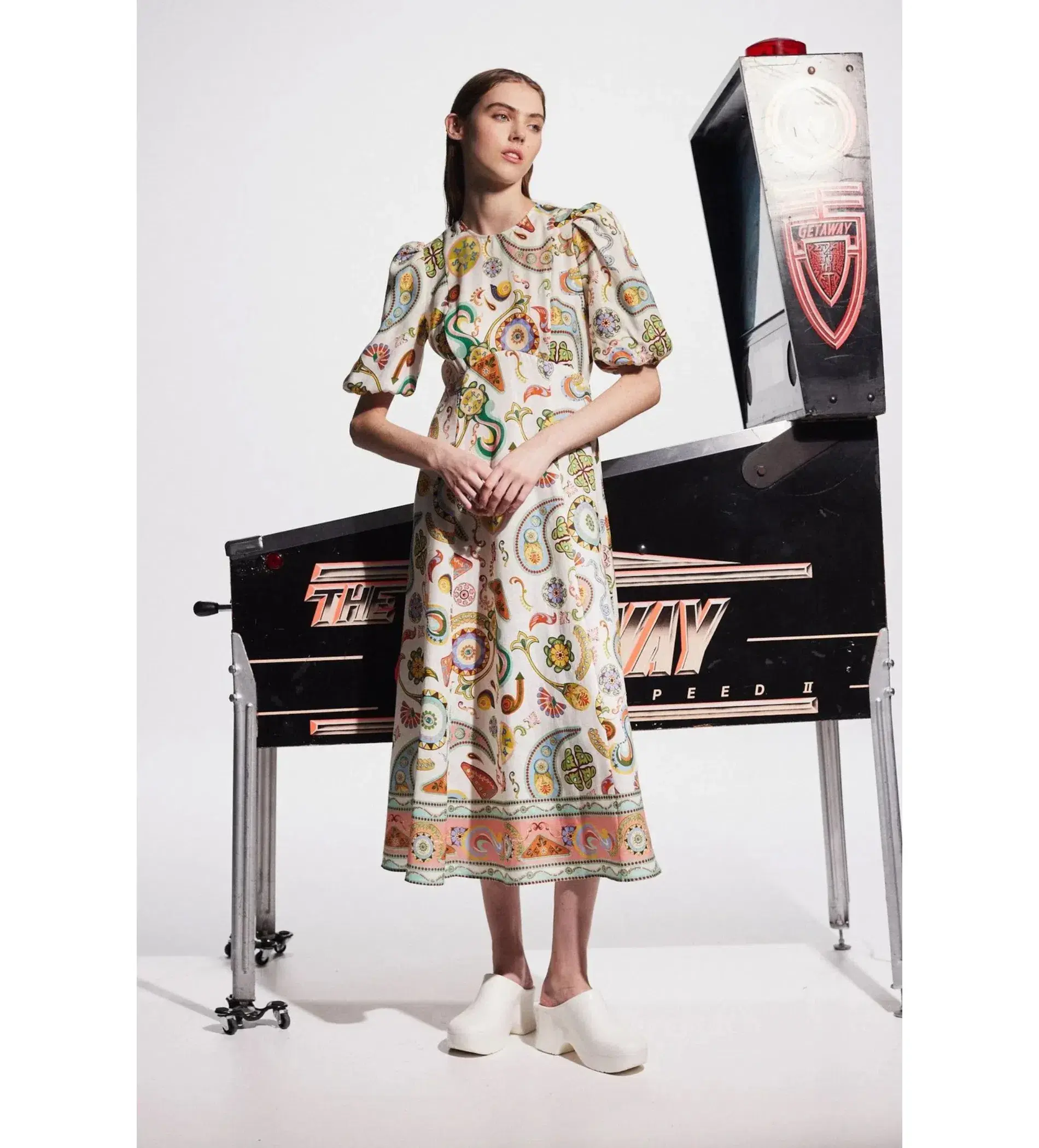 Alemais Arcade Midi Dress Multi Print Size AU 12  - Image 1