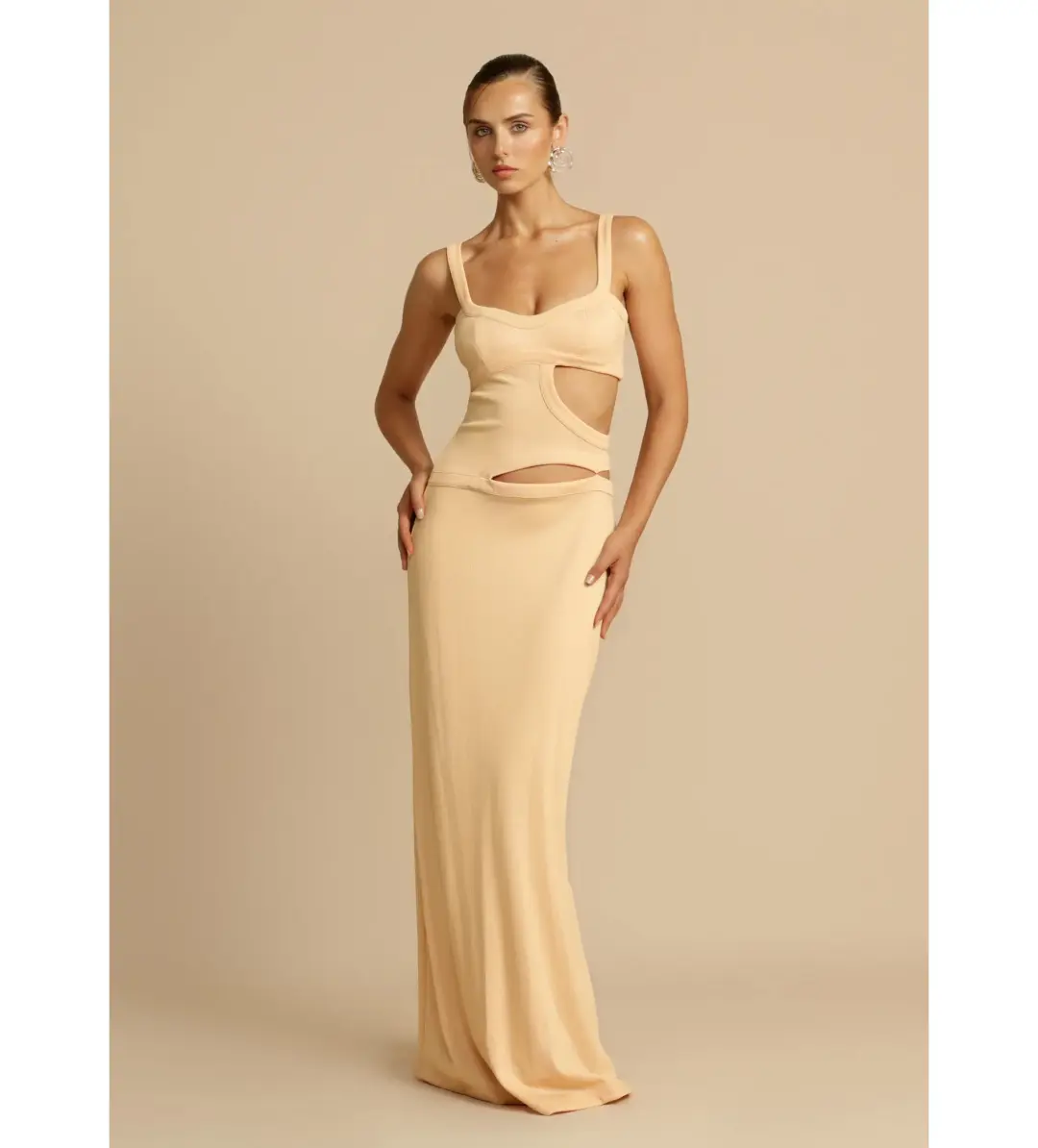 Arcina Ori Jetta Maxi Dress Butter Size AU 10 for rent on The Volte - main image