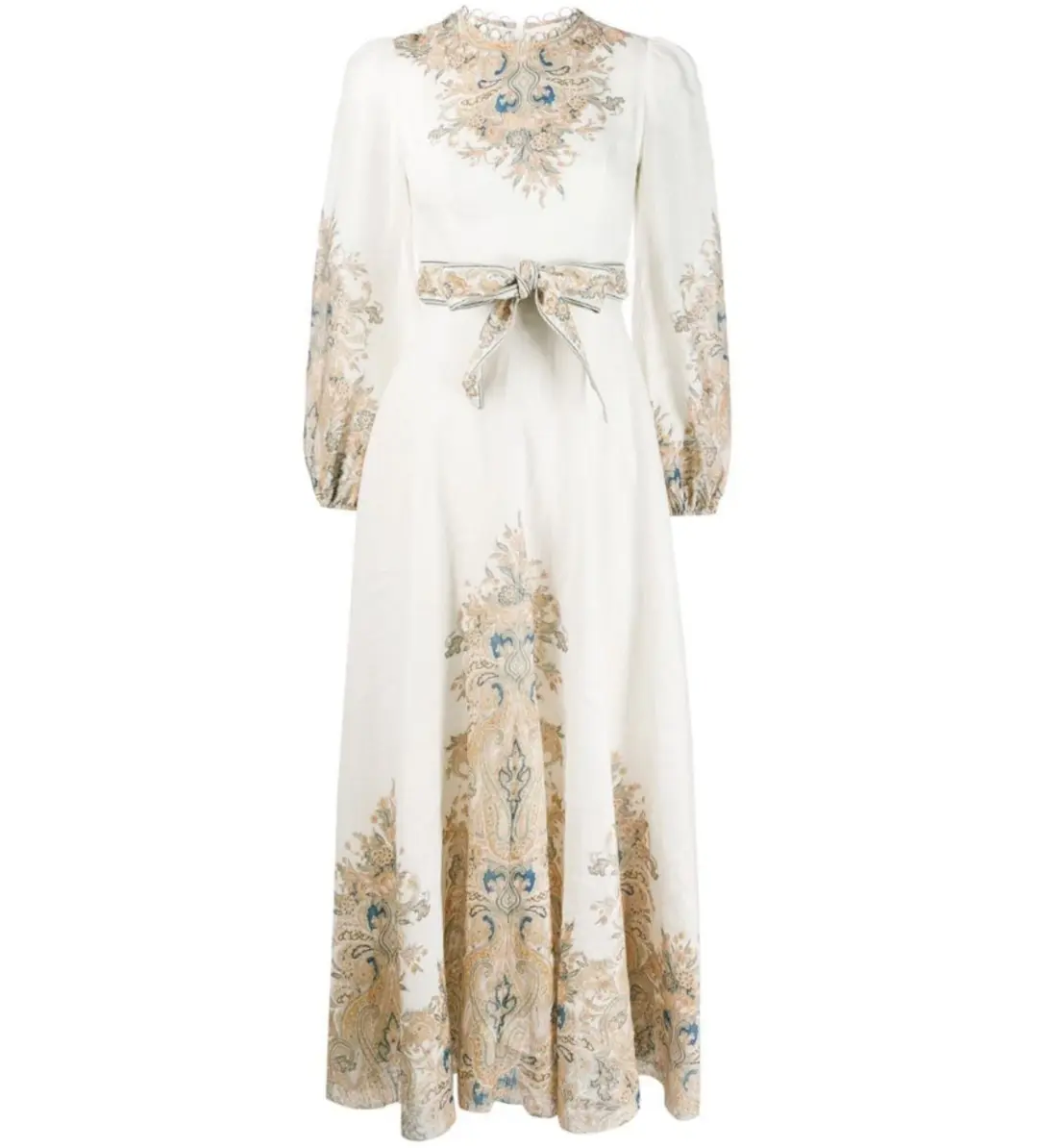 Zimmermann Freja Floral Paisley Dress Ivory Size 0/Au 8 for rent on The Volte - main image