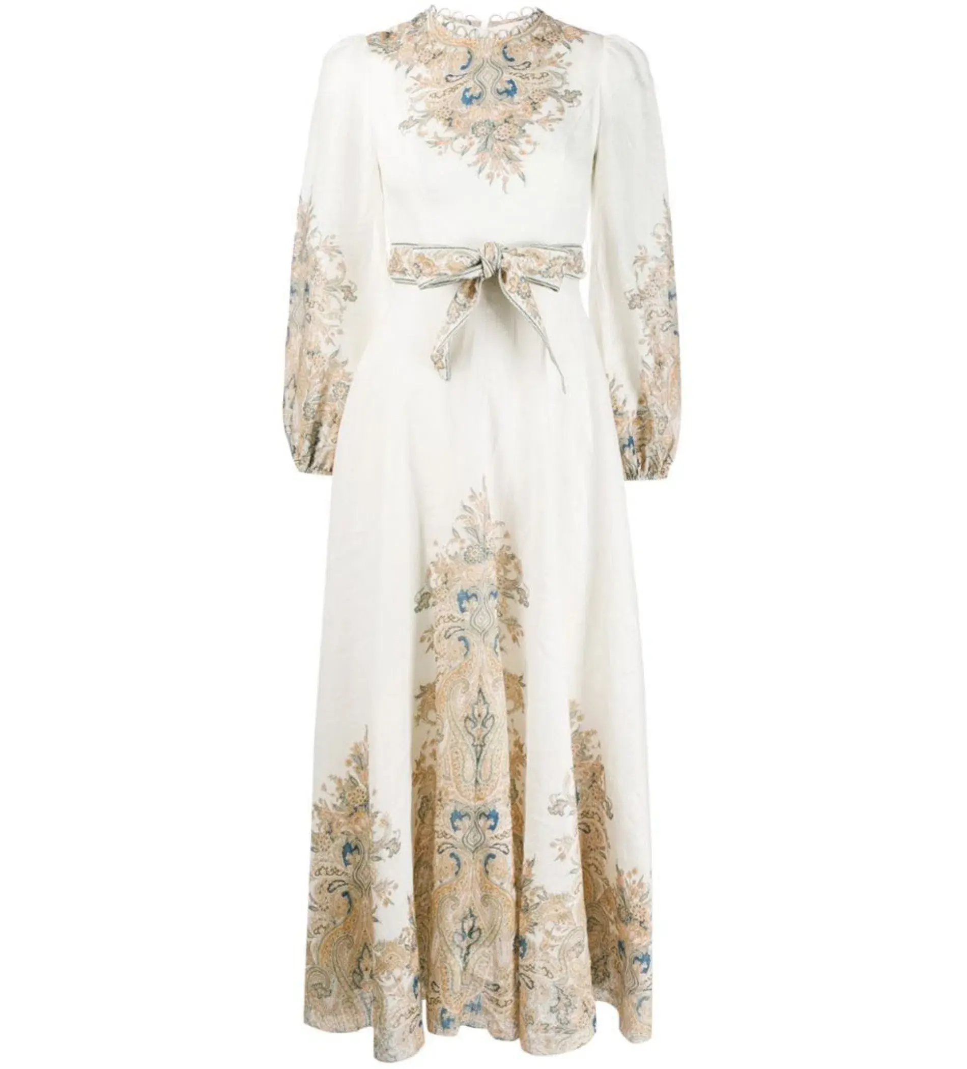 Zimmermann Freja Floral Paisley Dress Ivory Size 0/Au 8  - Image 2